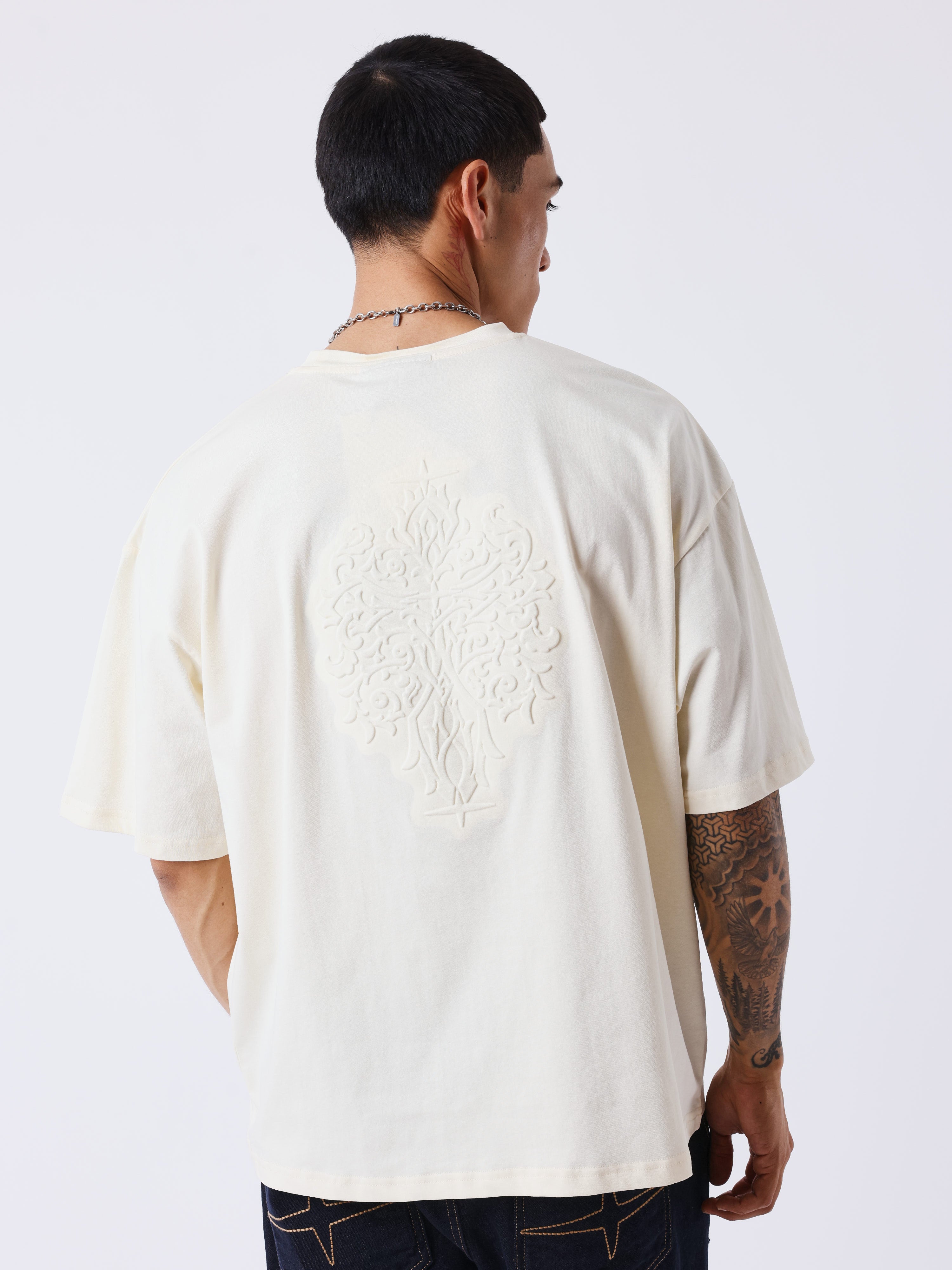 T-shirt à motif embossé-2