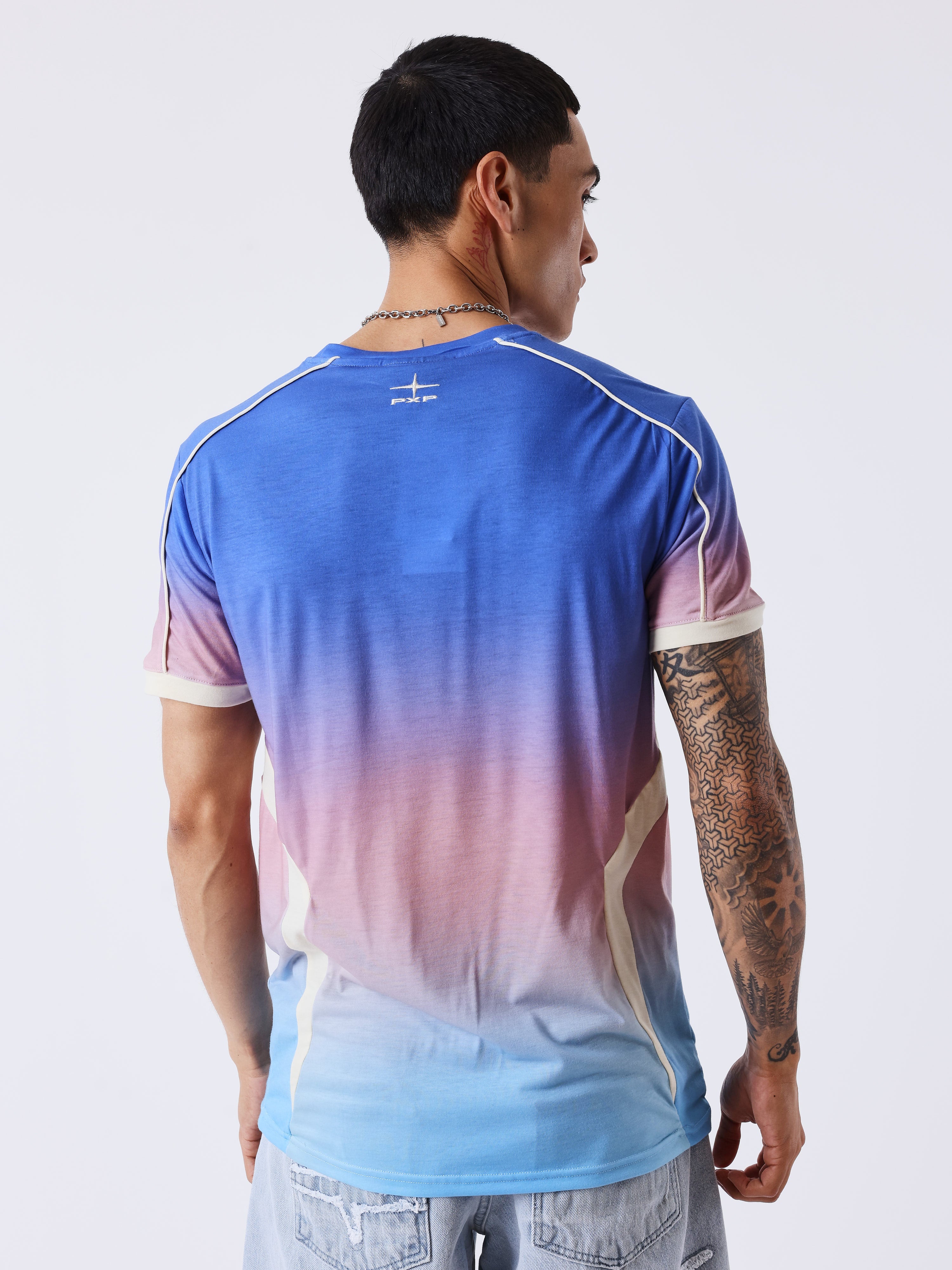 Camiseta de manga corta degradada-2