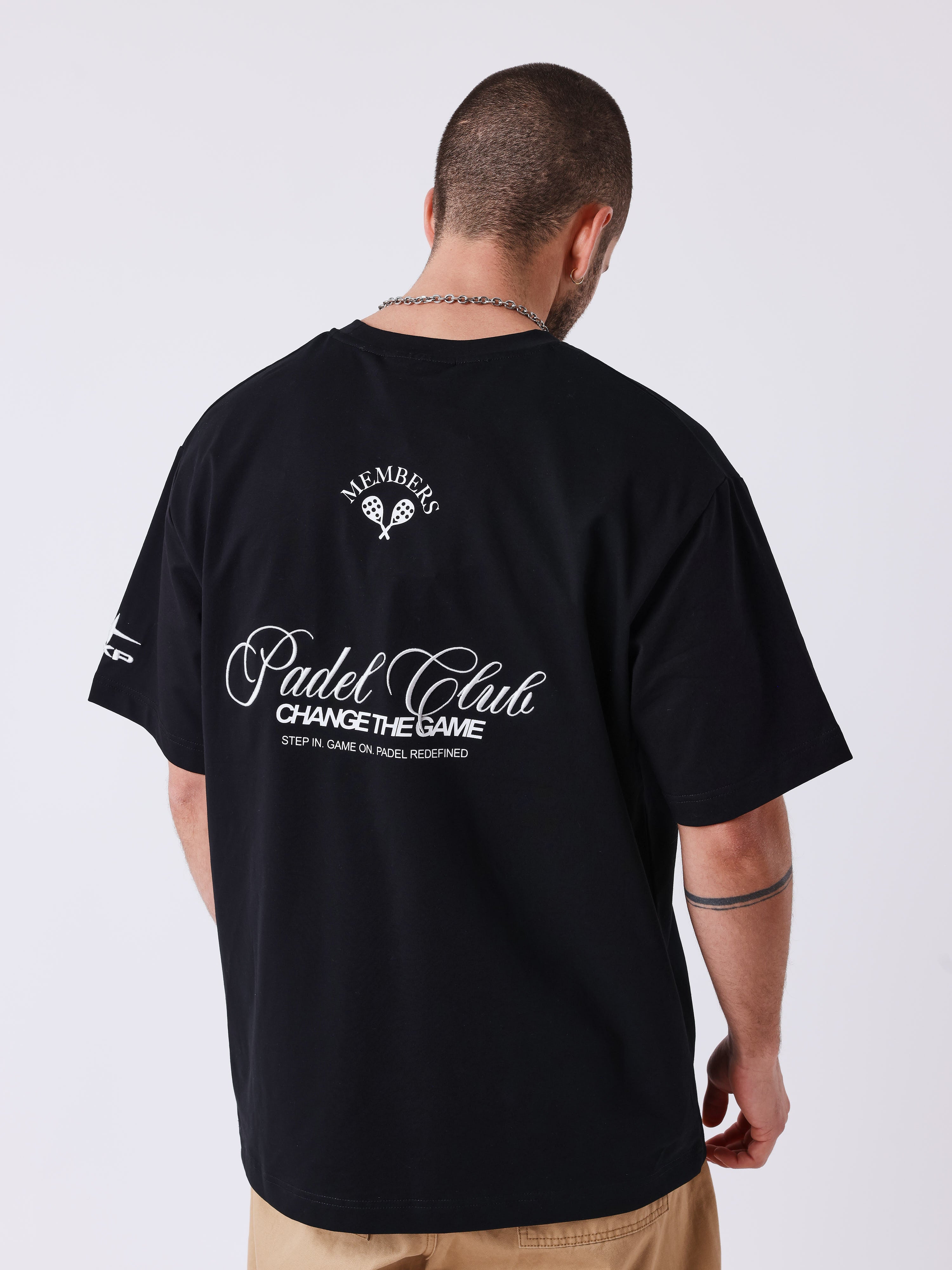 Herr T-shirt med tryck och broderat Champion-motiv-2