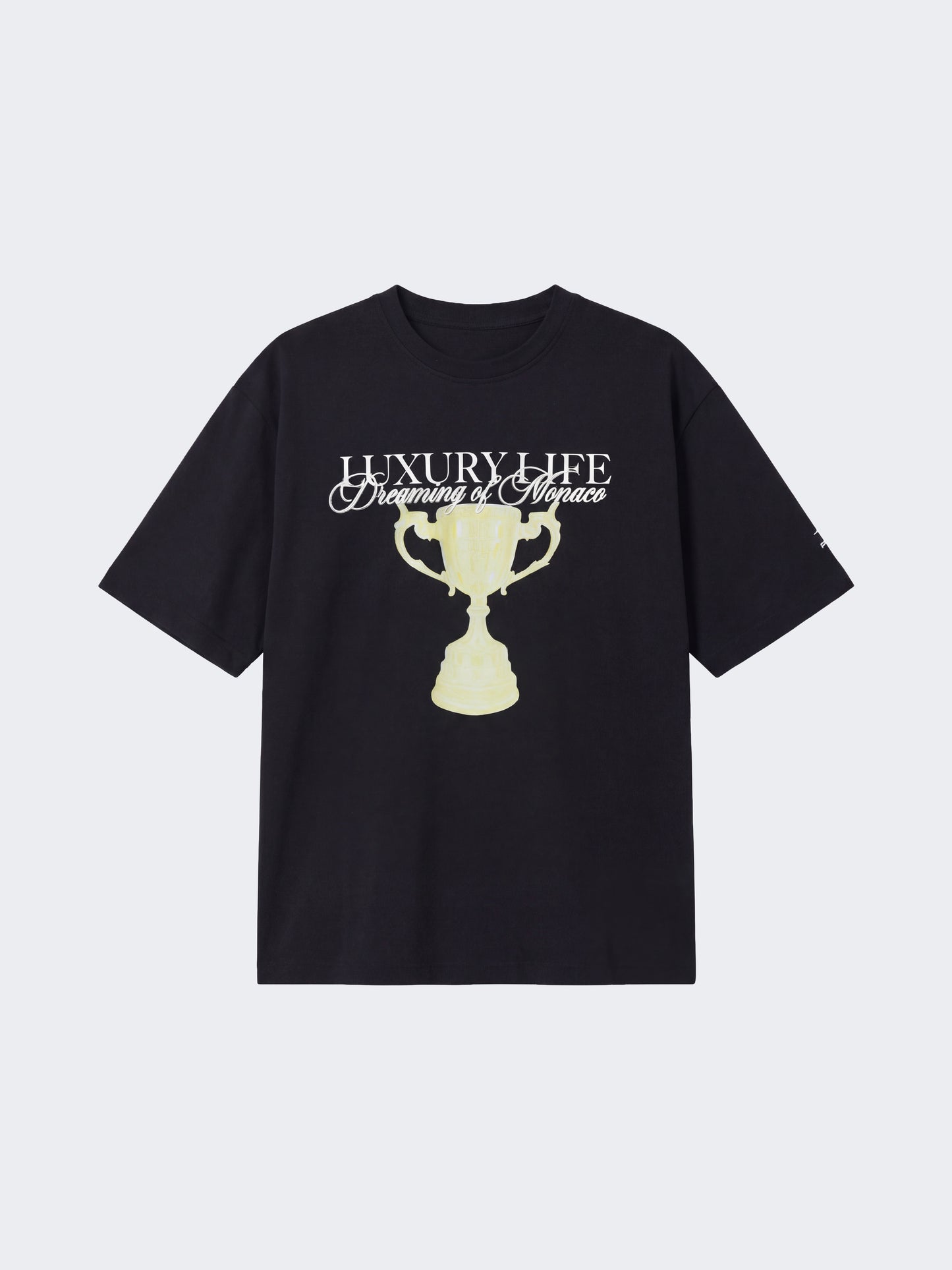 Herr T-shirt med tryck och broderat Champion-motiv