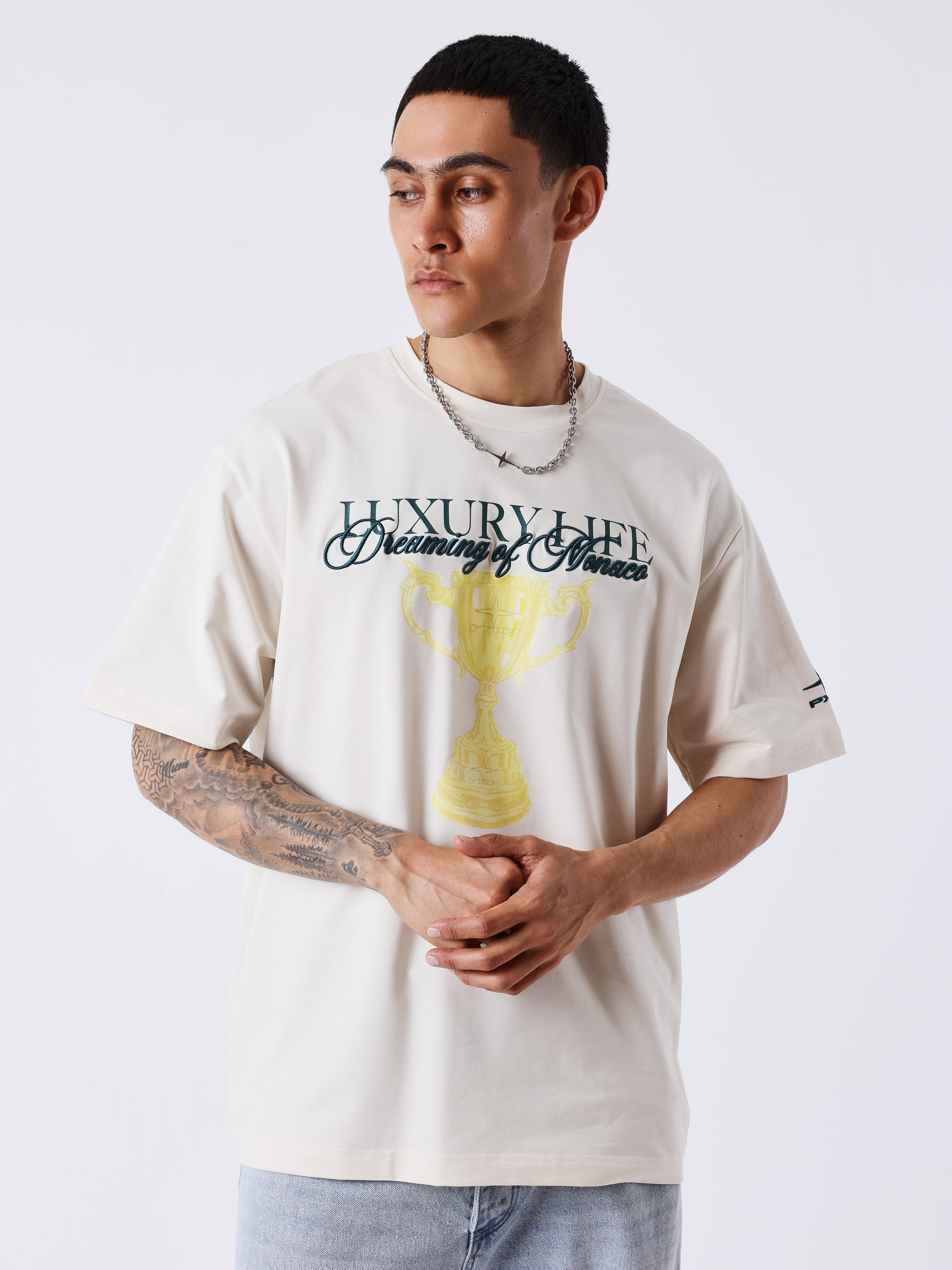 Printed and embroidered Champion pattern T-shirt – PXP