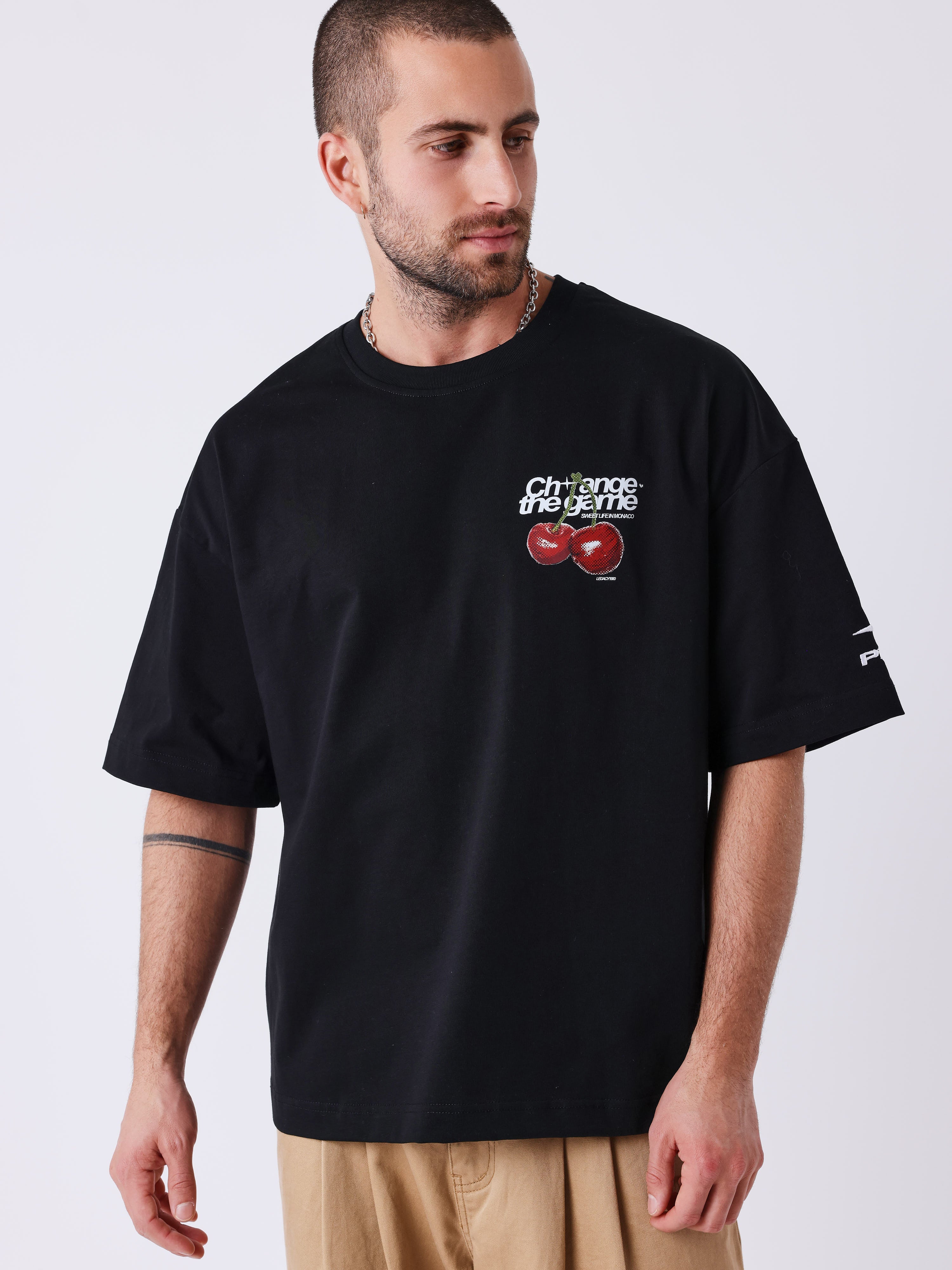 T-shirt a maniche corte con stampa di ciliegie-2