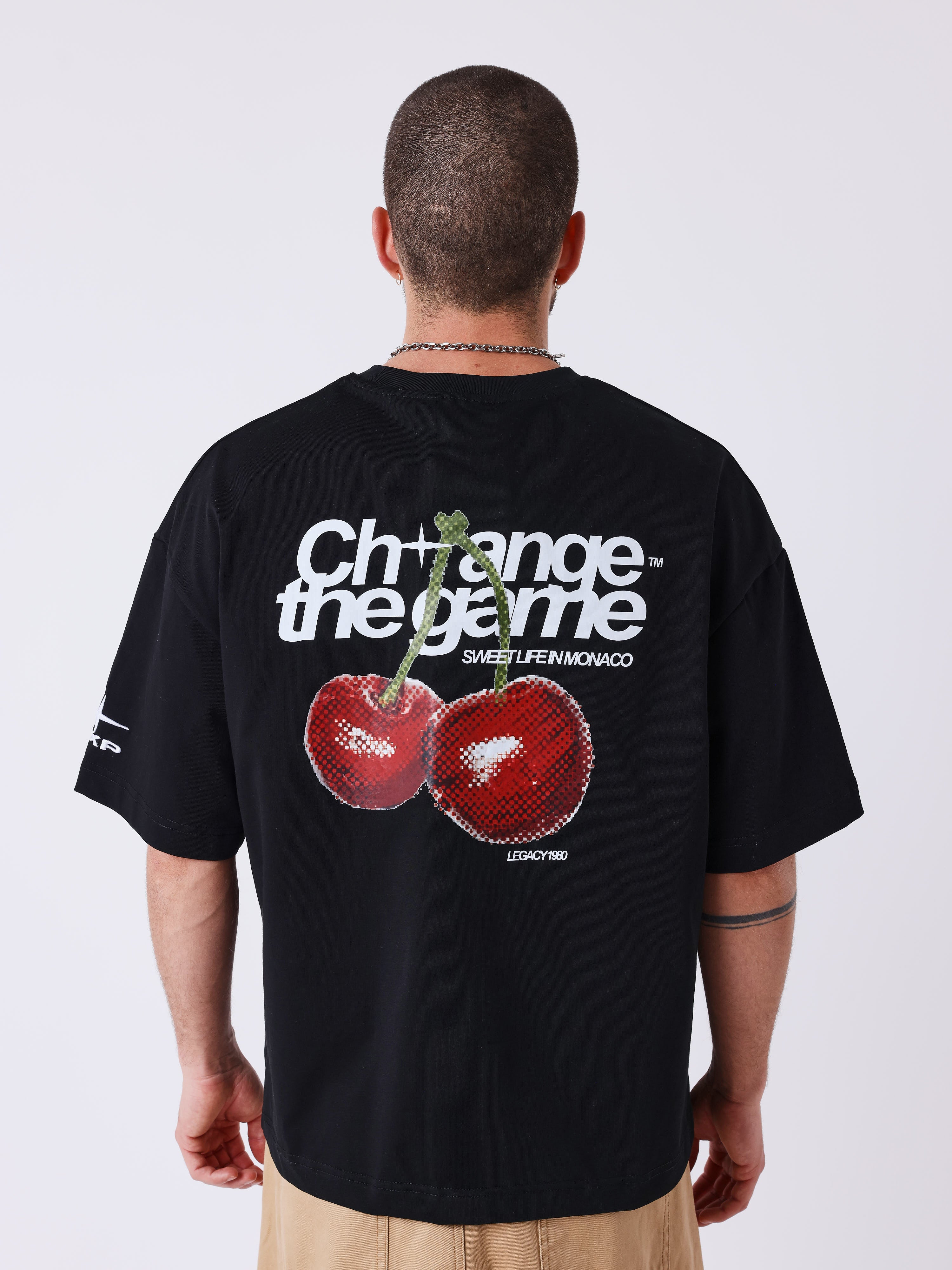 T-shirt a maniche corte con stampa di ciliegie-3