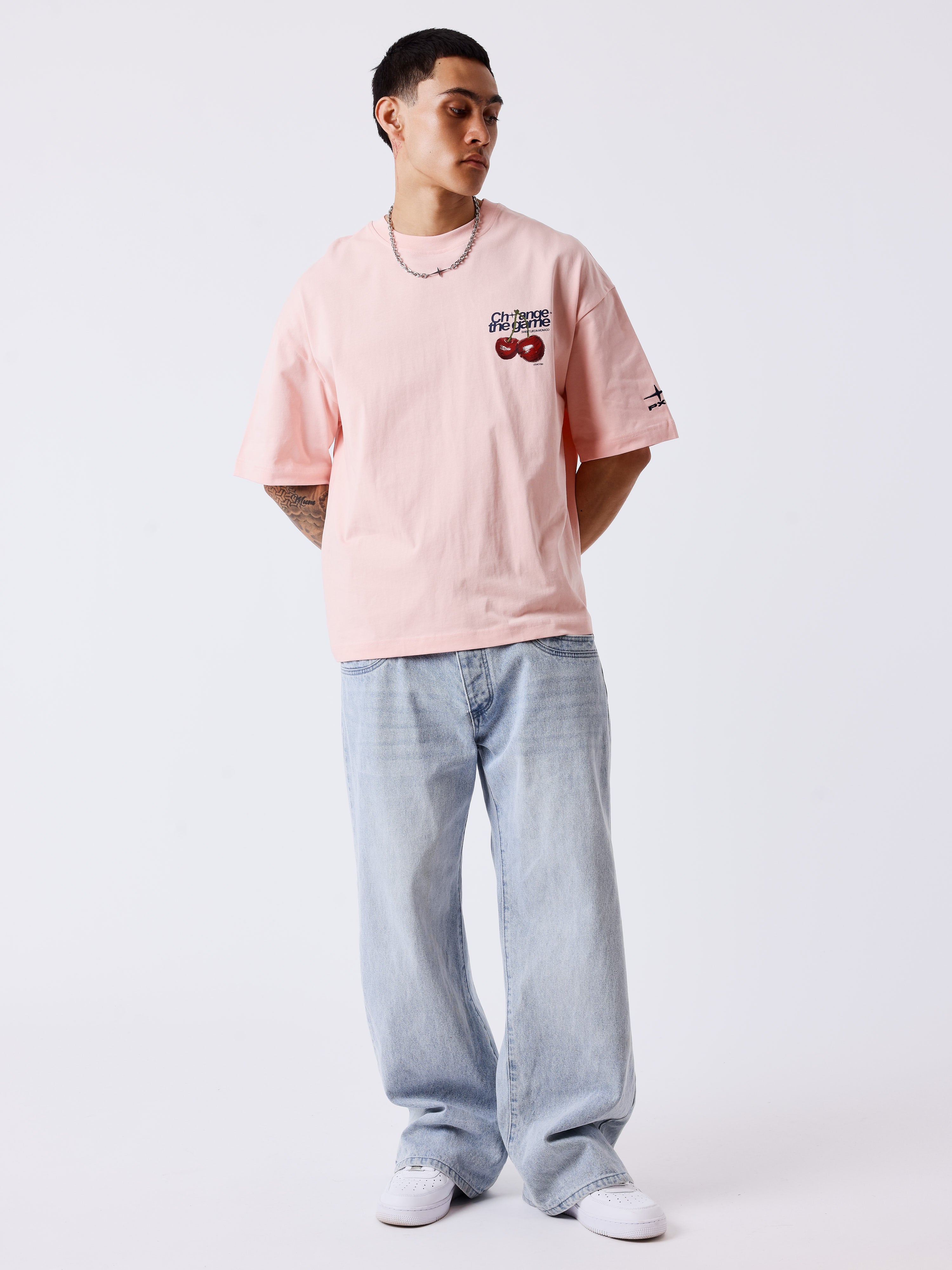 Camiseta de manga corta con estampado de cerezas-5