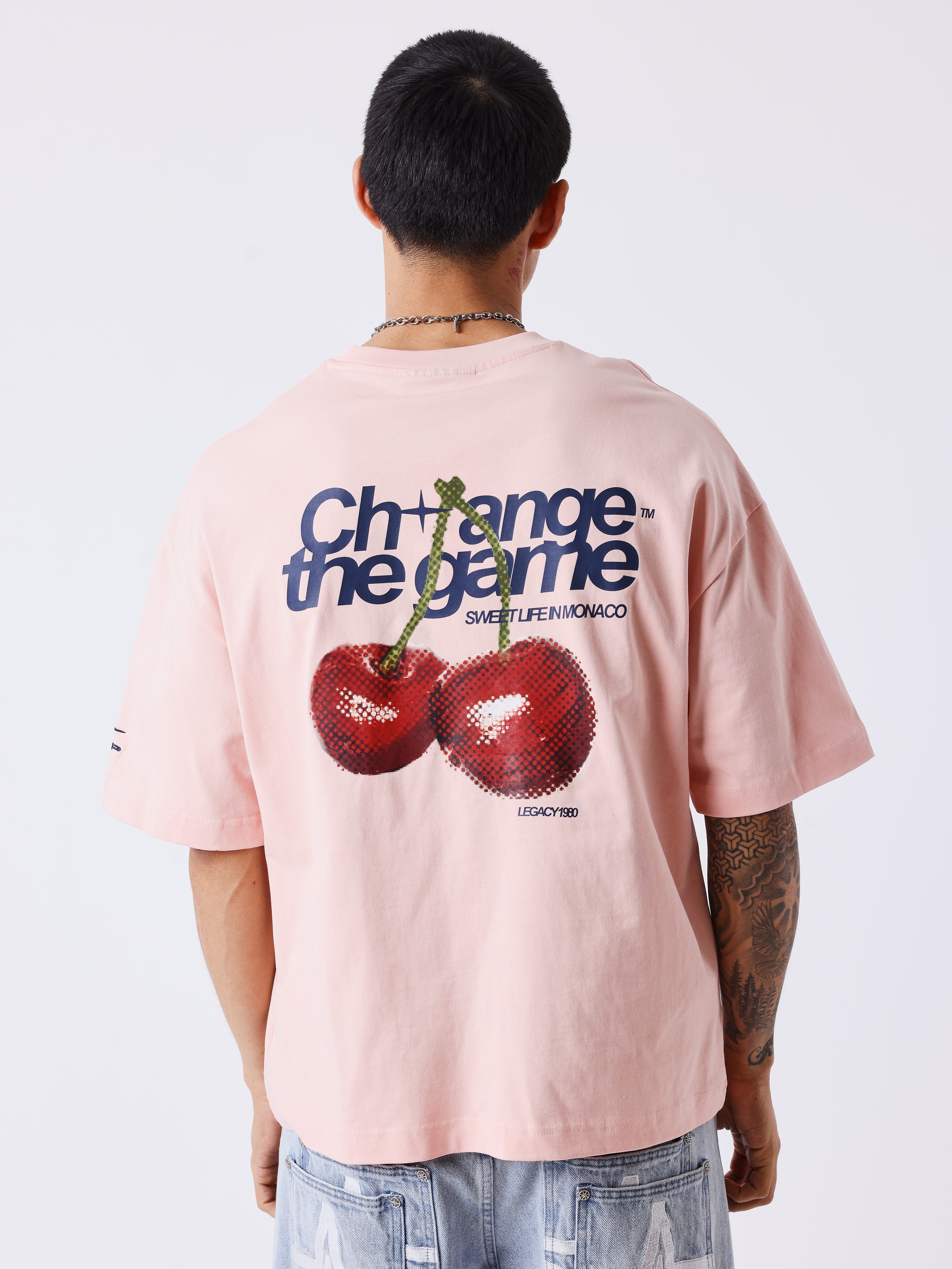 Camiseta de manga corta con estampado de cerezas-2