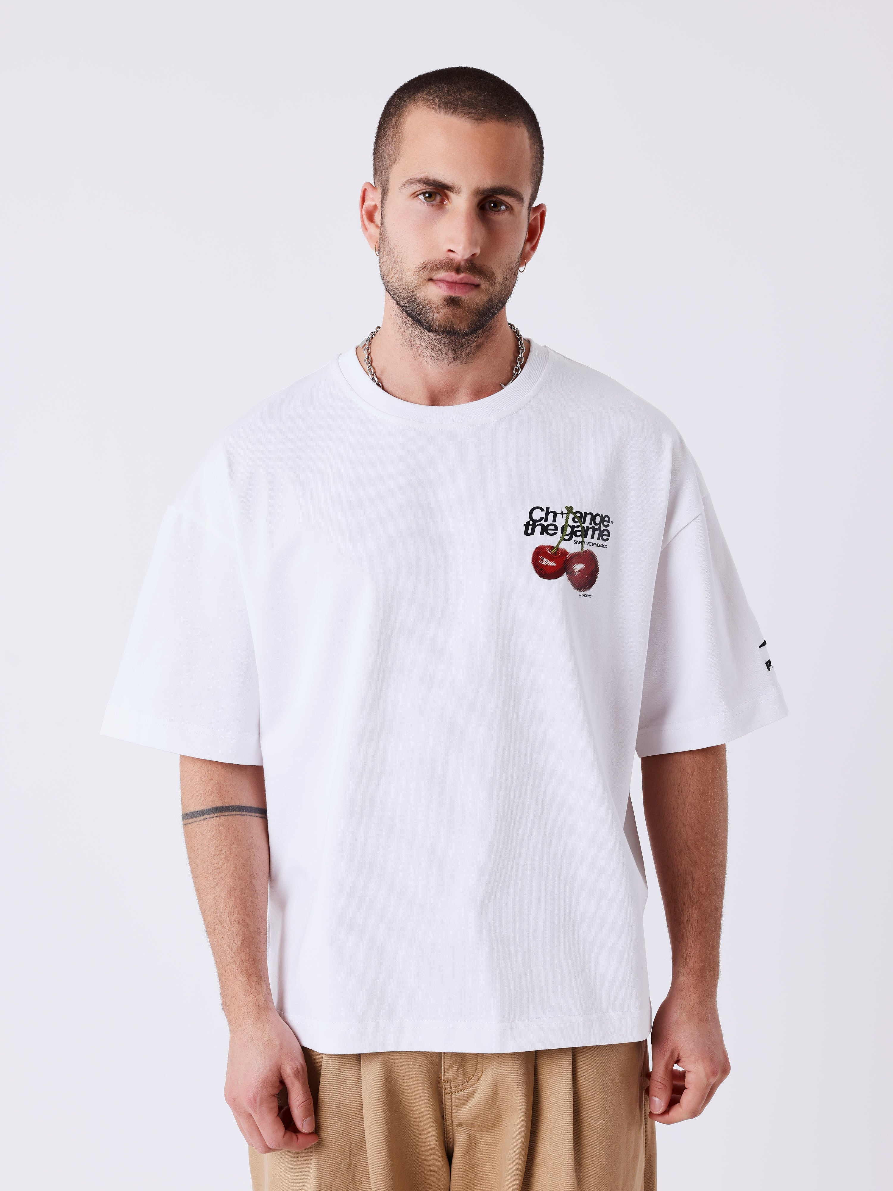 Short sleeve T-shirt with cherry print-6