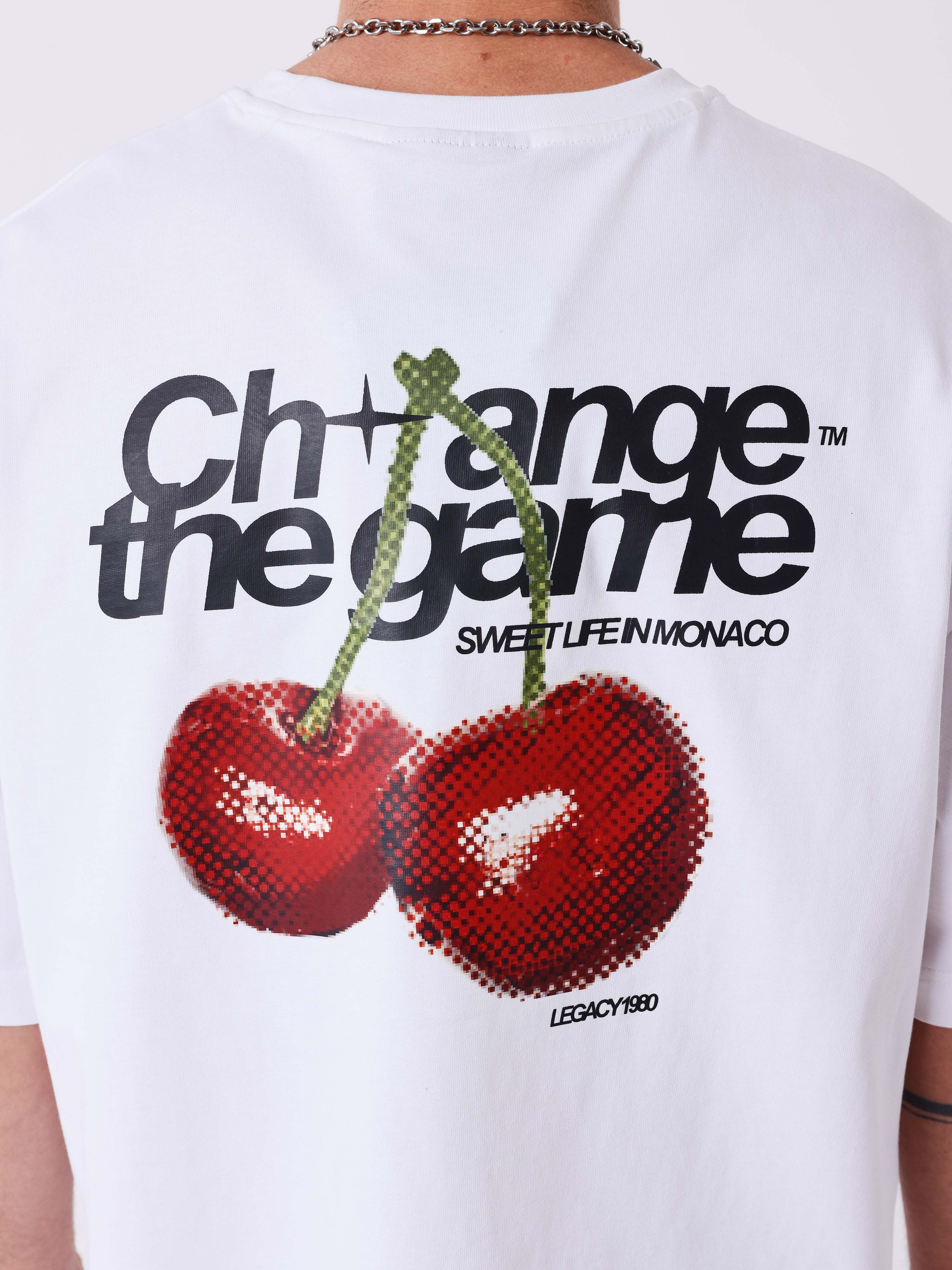 Short sleeve T-shirt with cherry print-4