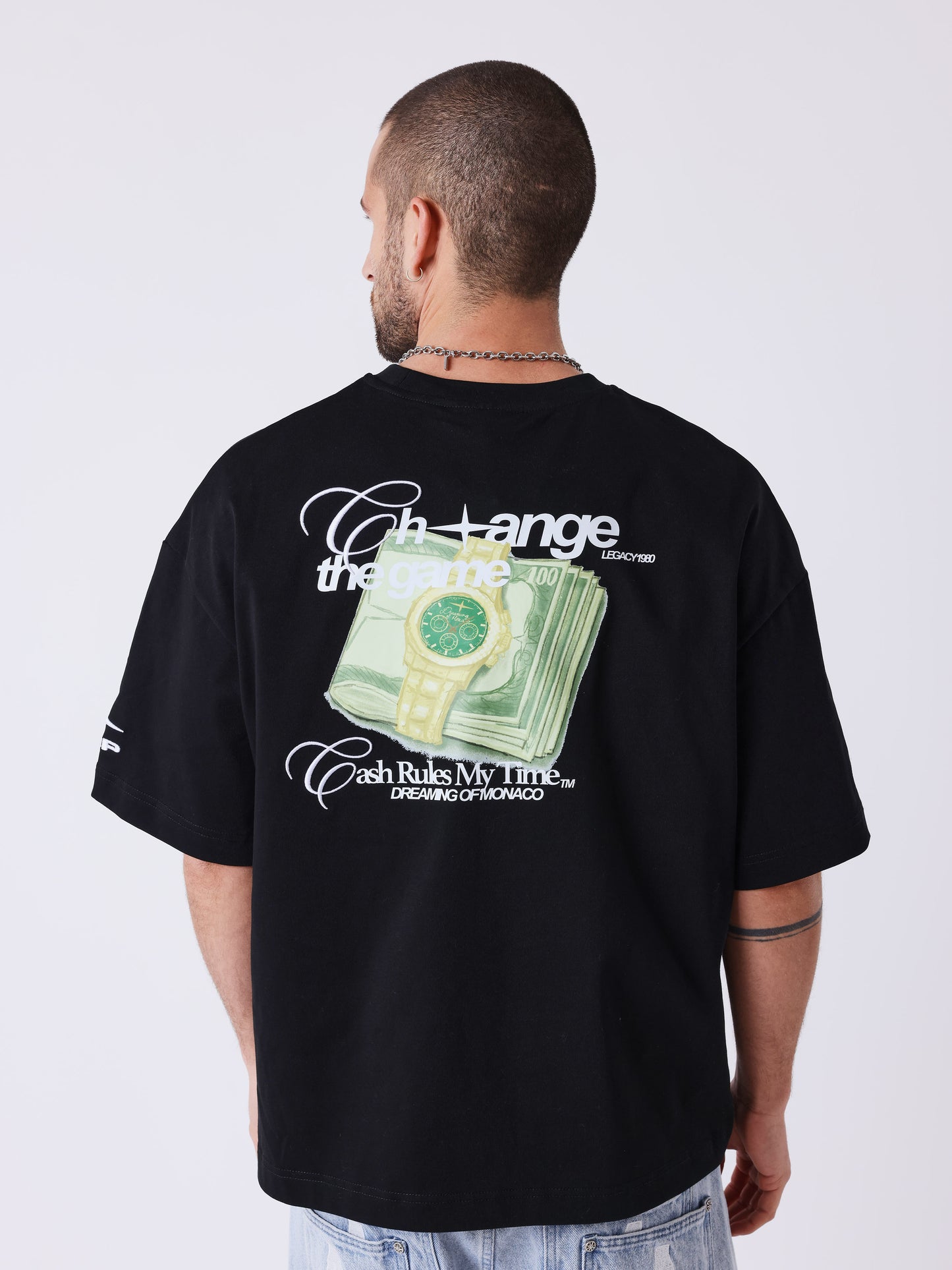 Tricou imprimat Cash Rules My Time