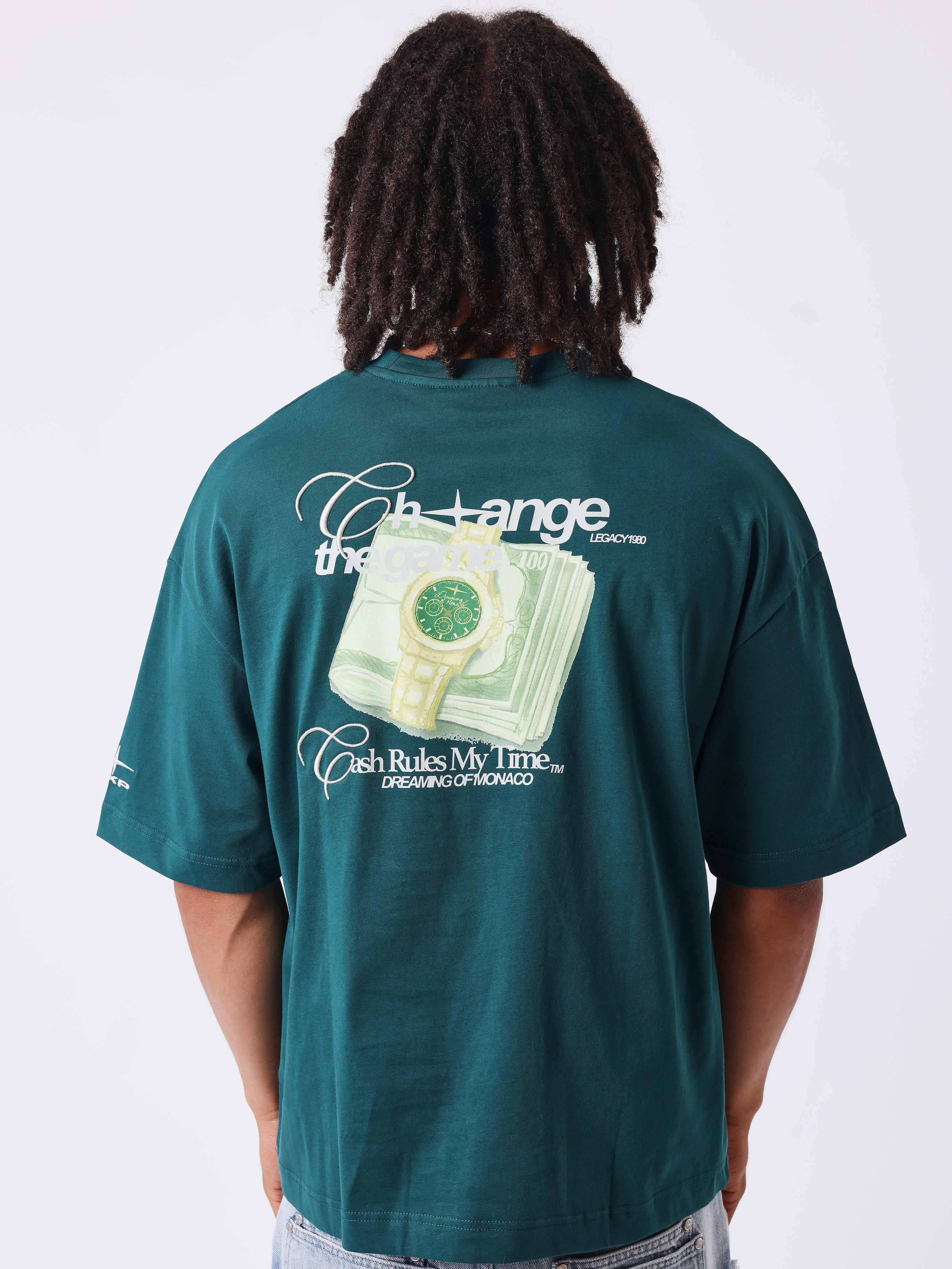 T-shirt imprimé Cash Rules My Time-3