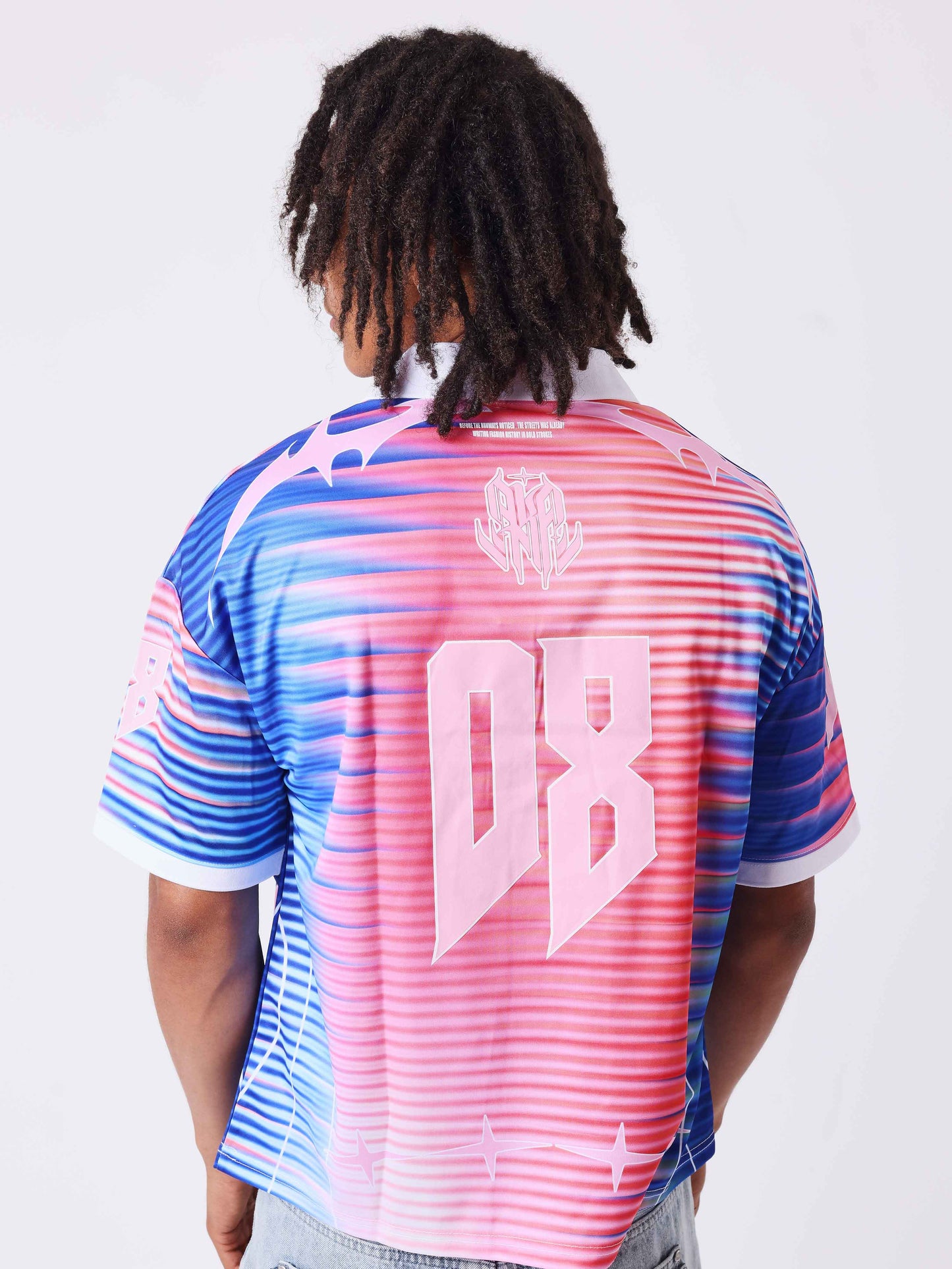 Camisola estampada com gola polo