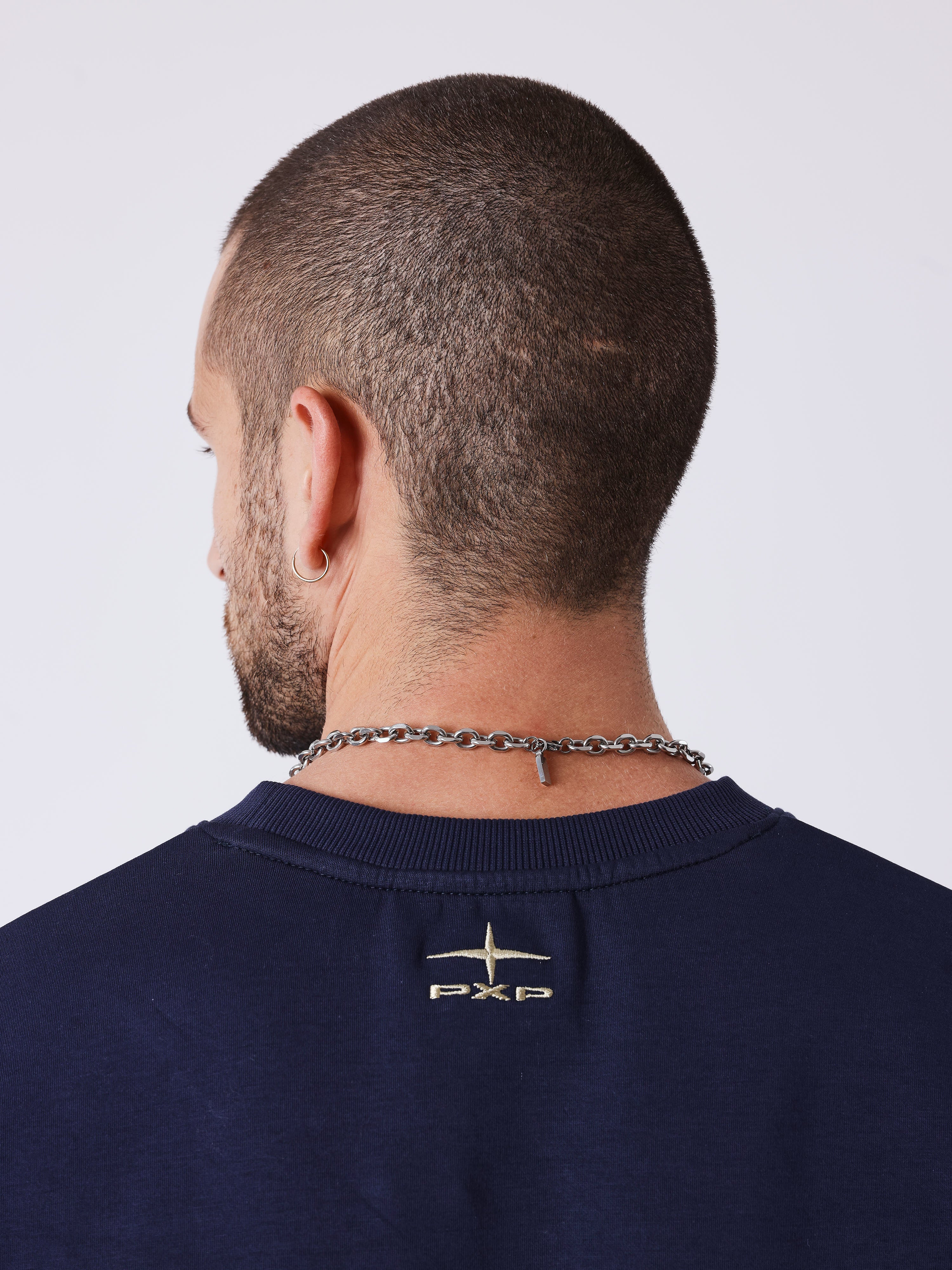 T-shirt i to materialer med hæklede lomme-8