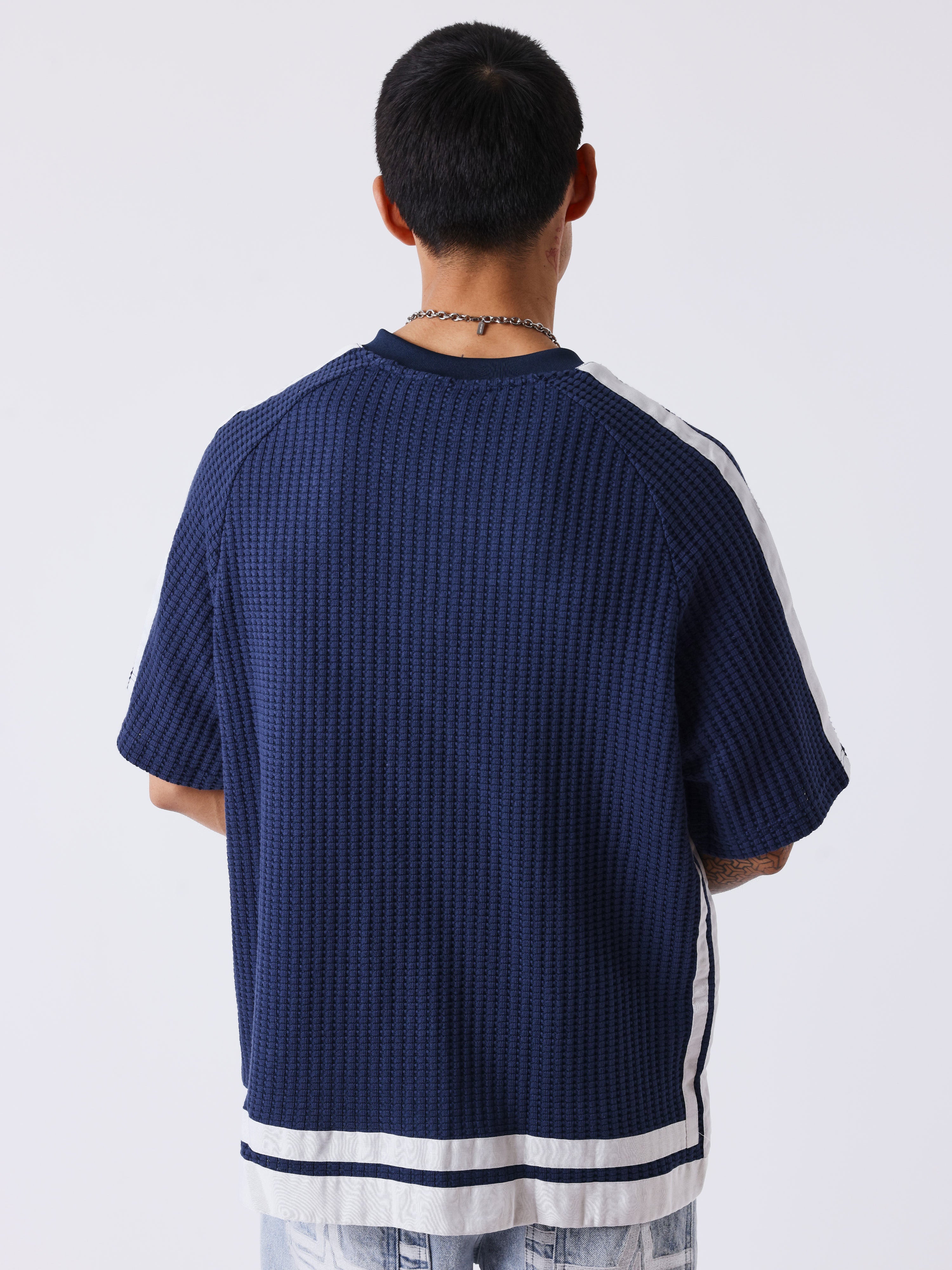 T-shirt en maille à col V-2