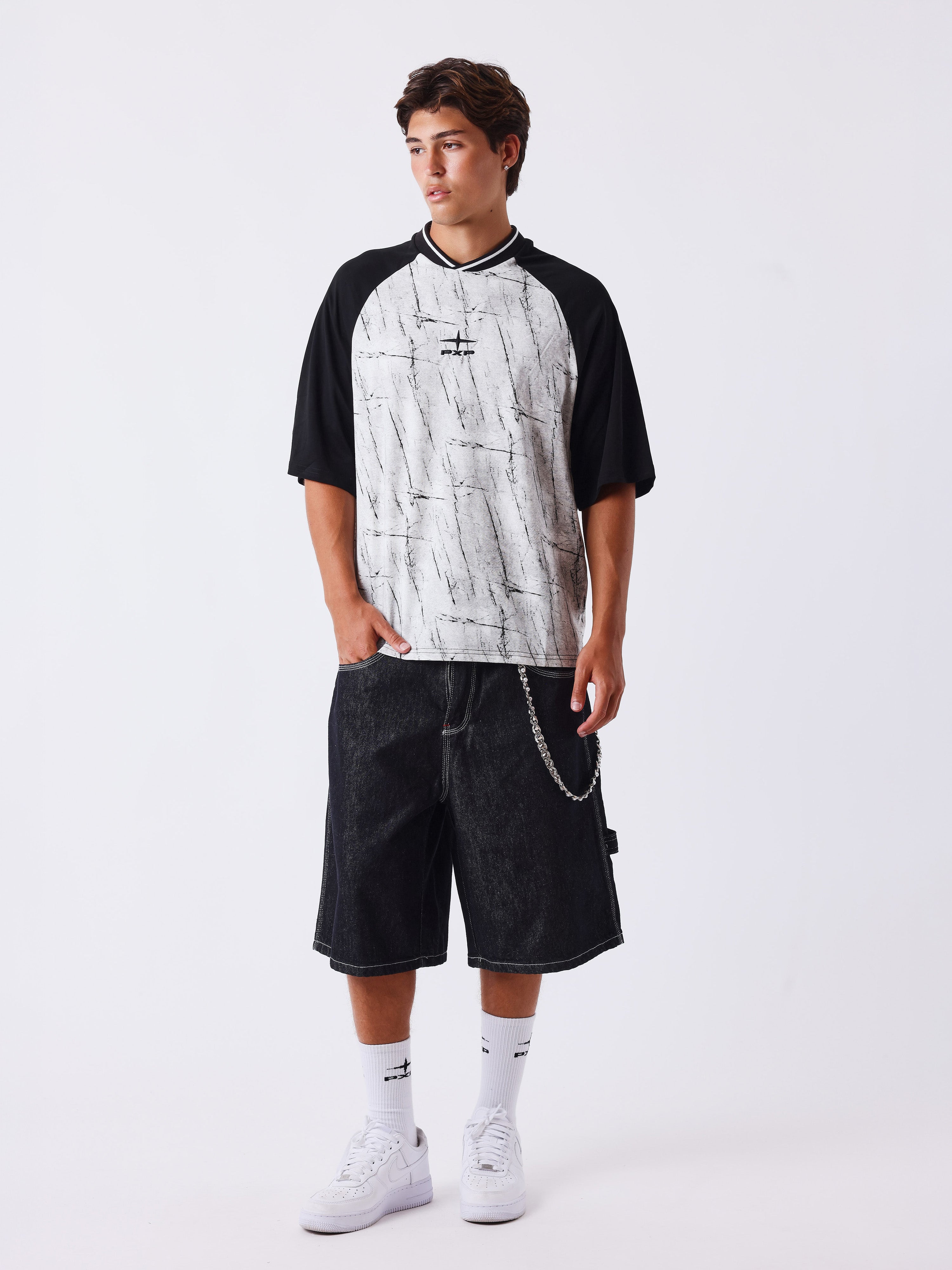 Raglan-T-Shirt mit Grafikmuster-5