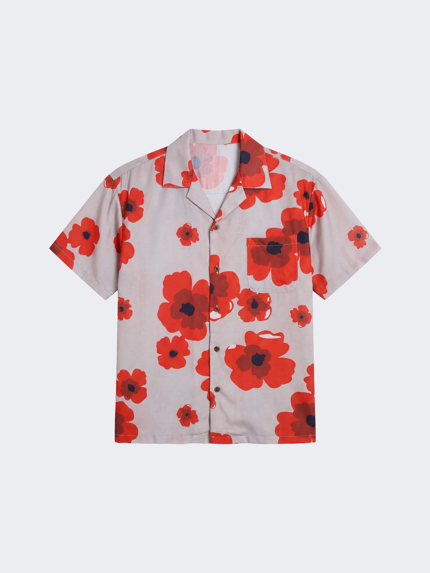 Camicia a maniche corte con motivo floreale