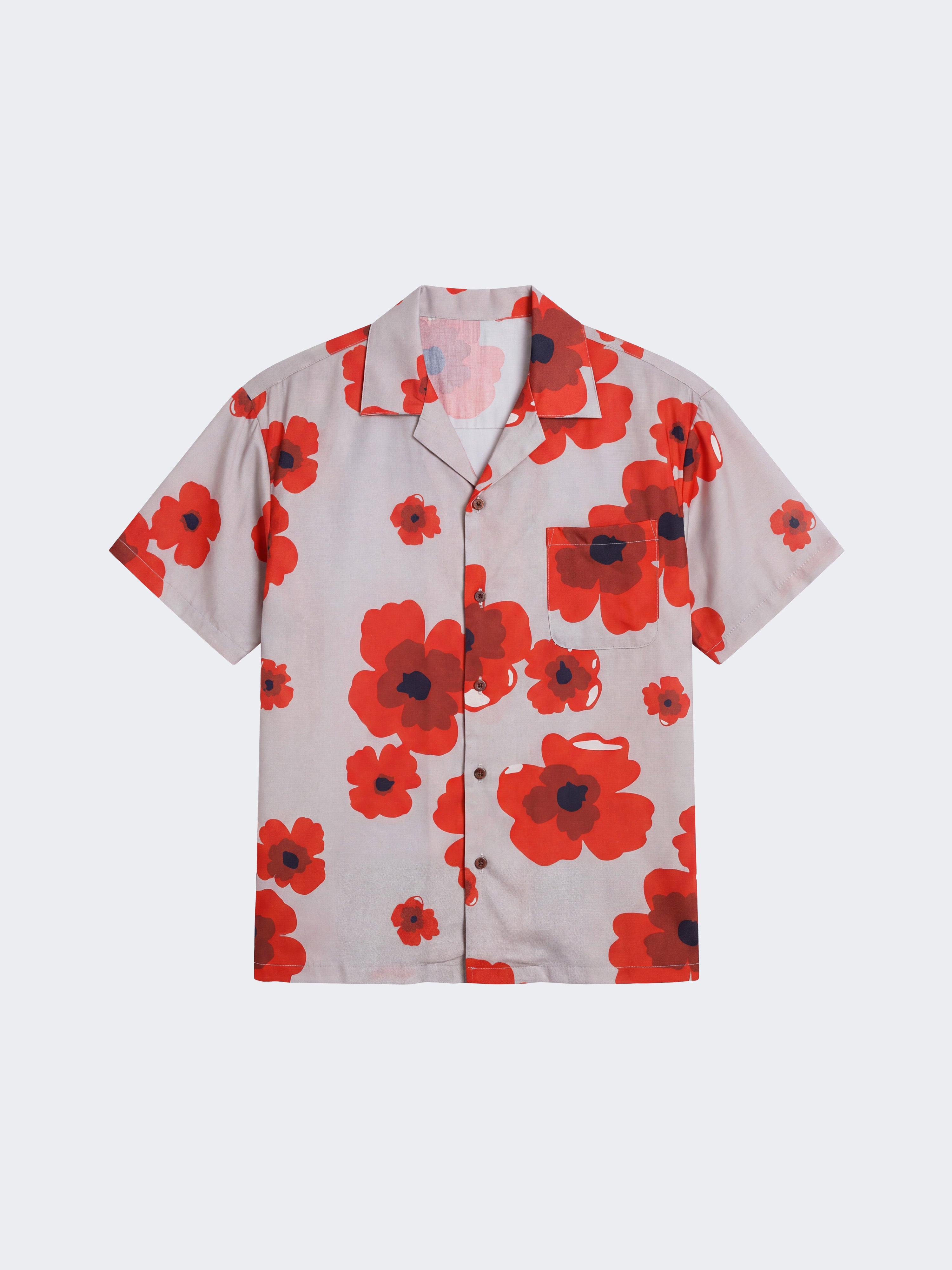 Camicia a maniche corte con motivo floreale-6