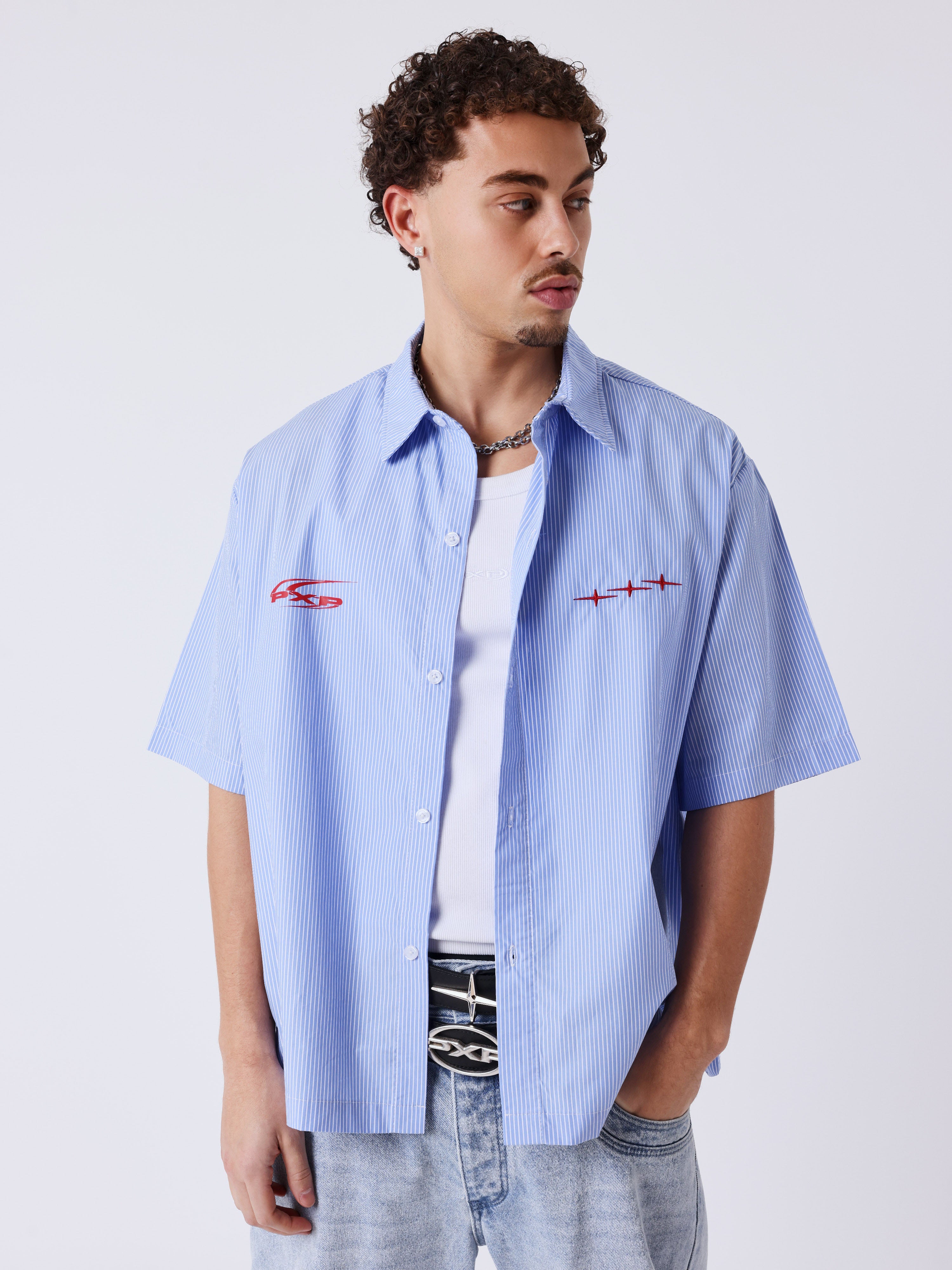 Camicia a righe a maniche corte-1