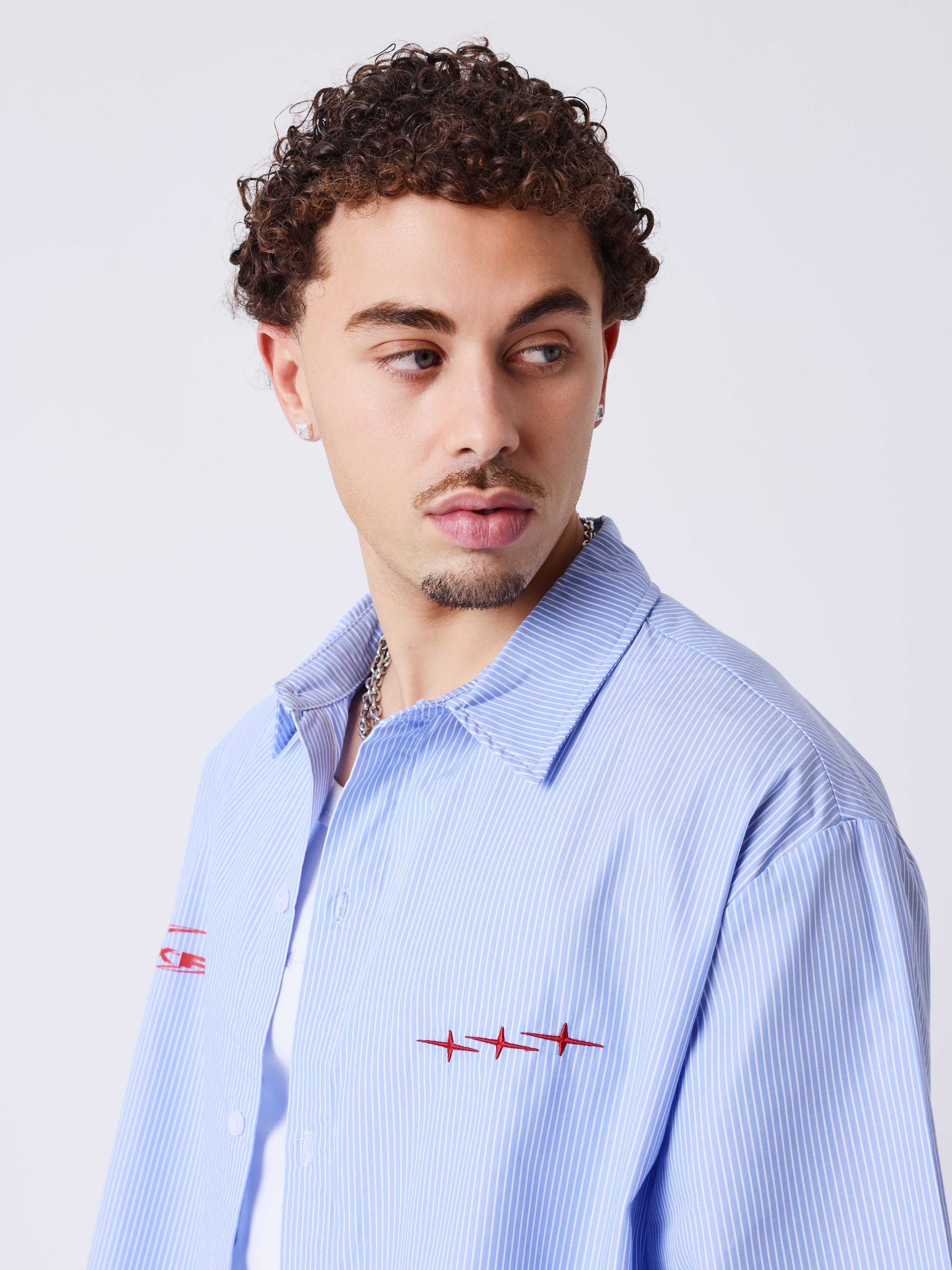 Camicia a righe a maniche corte-3
