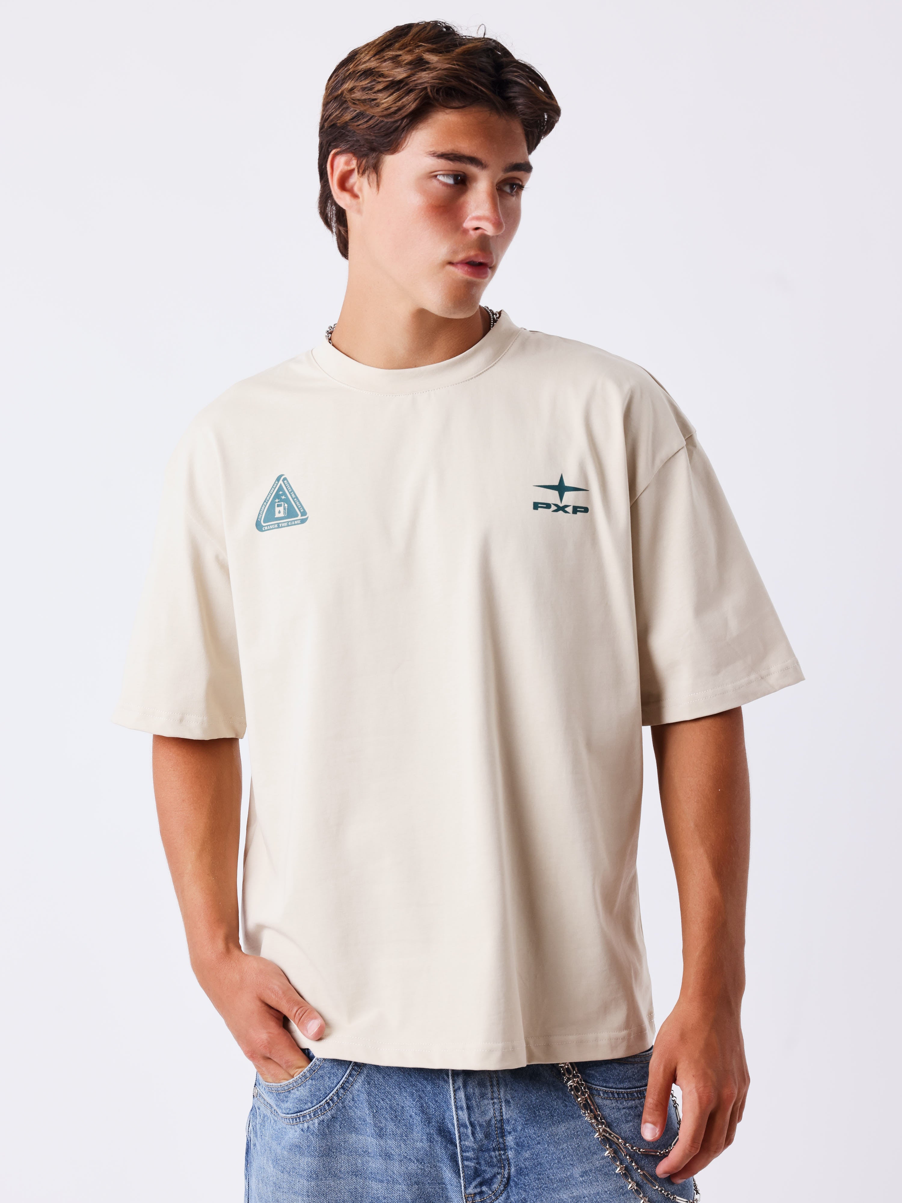 T-shirt manches courtes imprimé devant et dos-1
