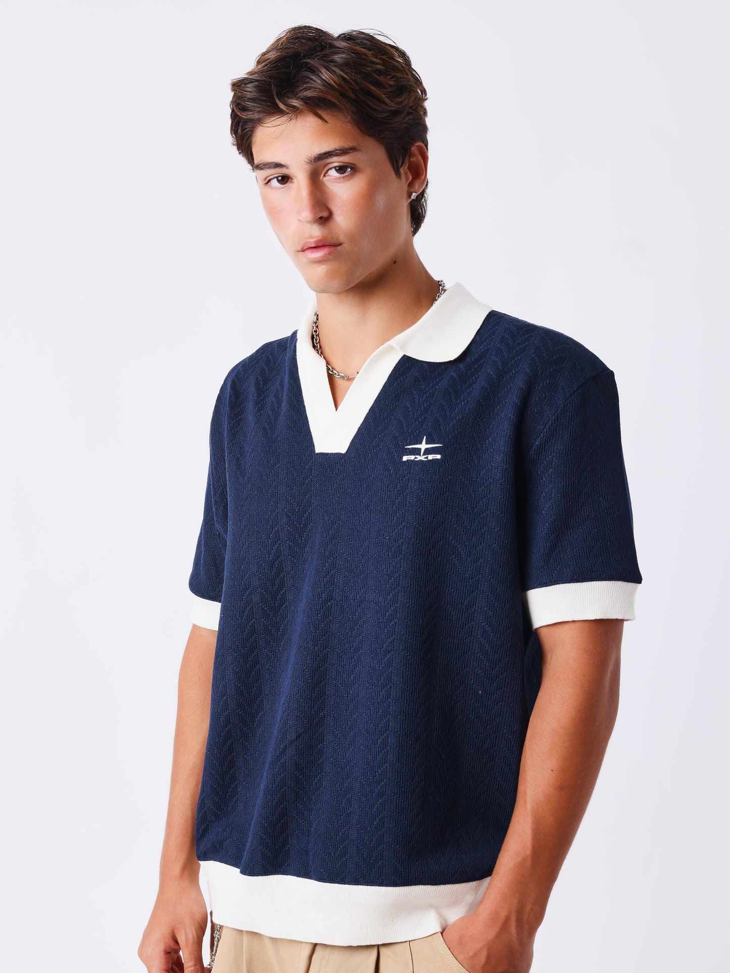 Polo en maille à manches courtes