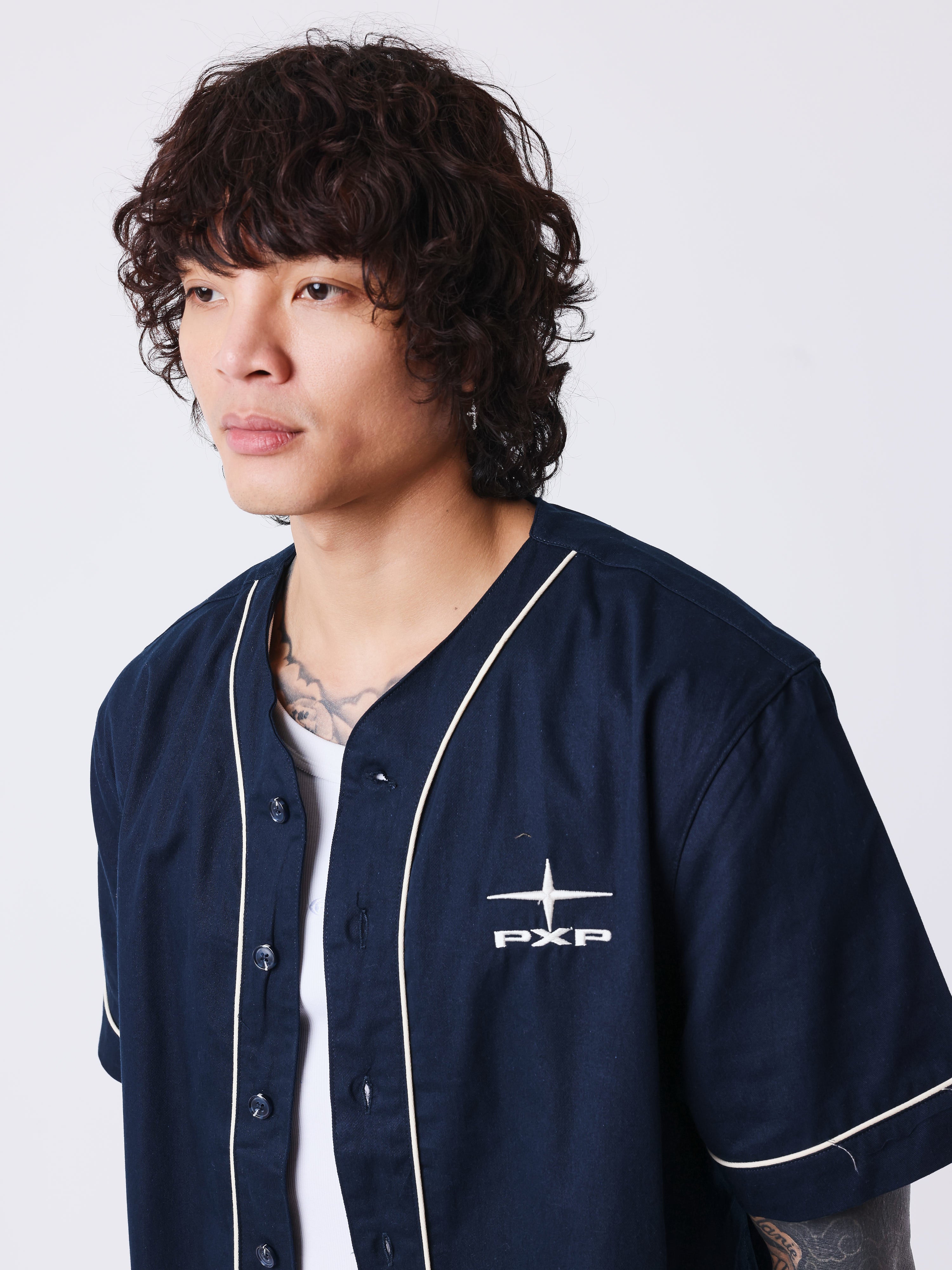 Camicia stile baseball con logo sul retro-3
