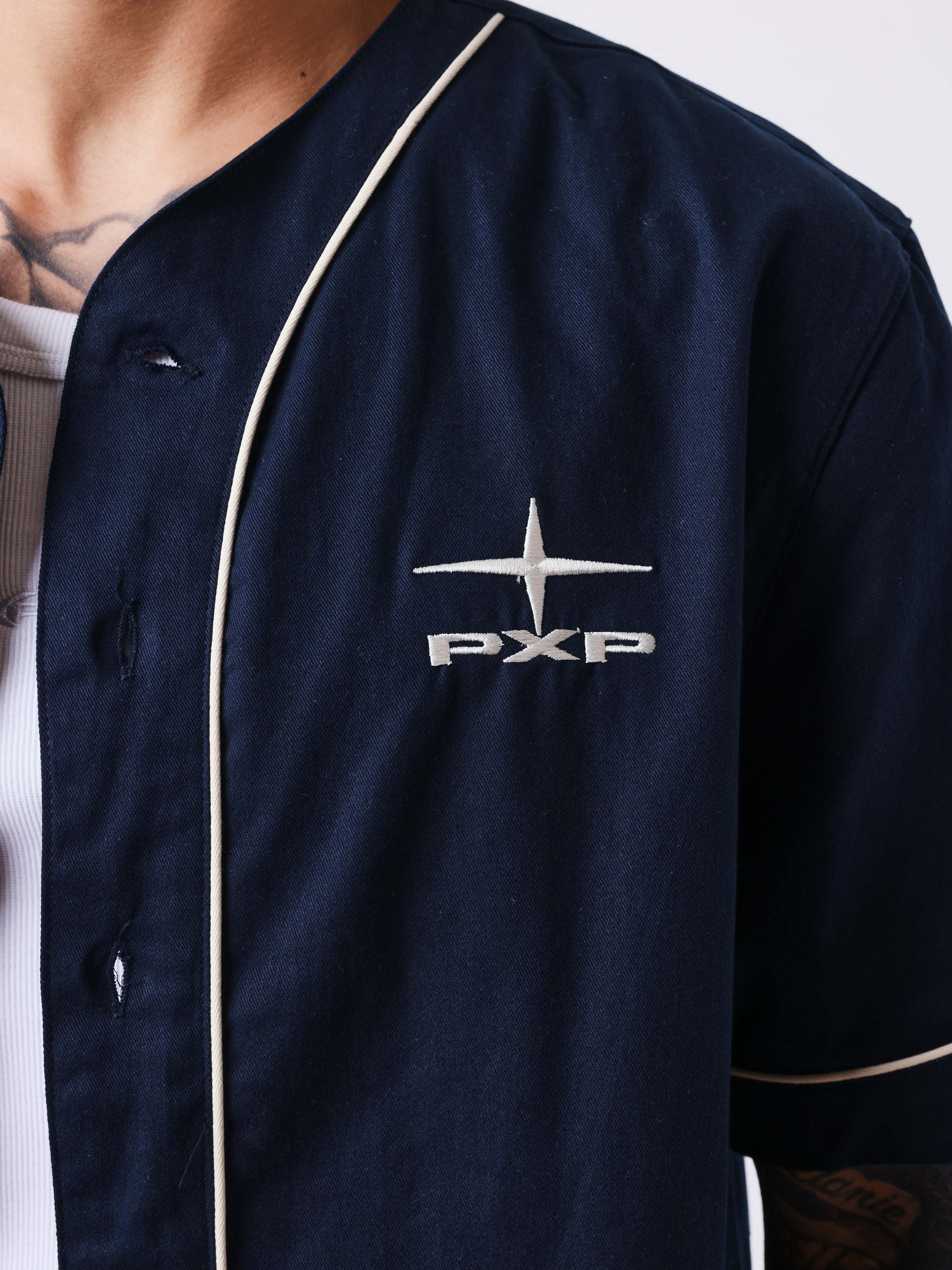 Camicia stile baseball con logo sul retro-4