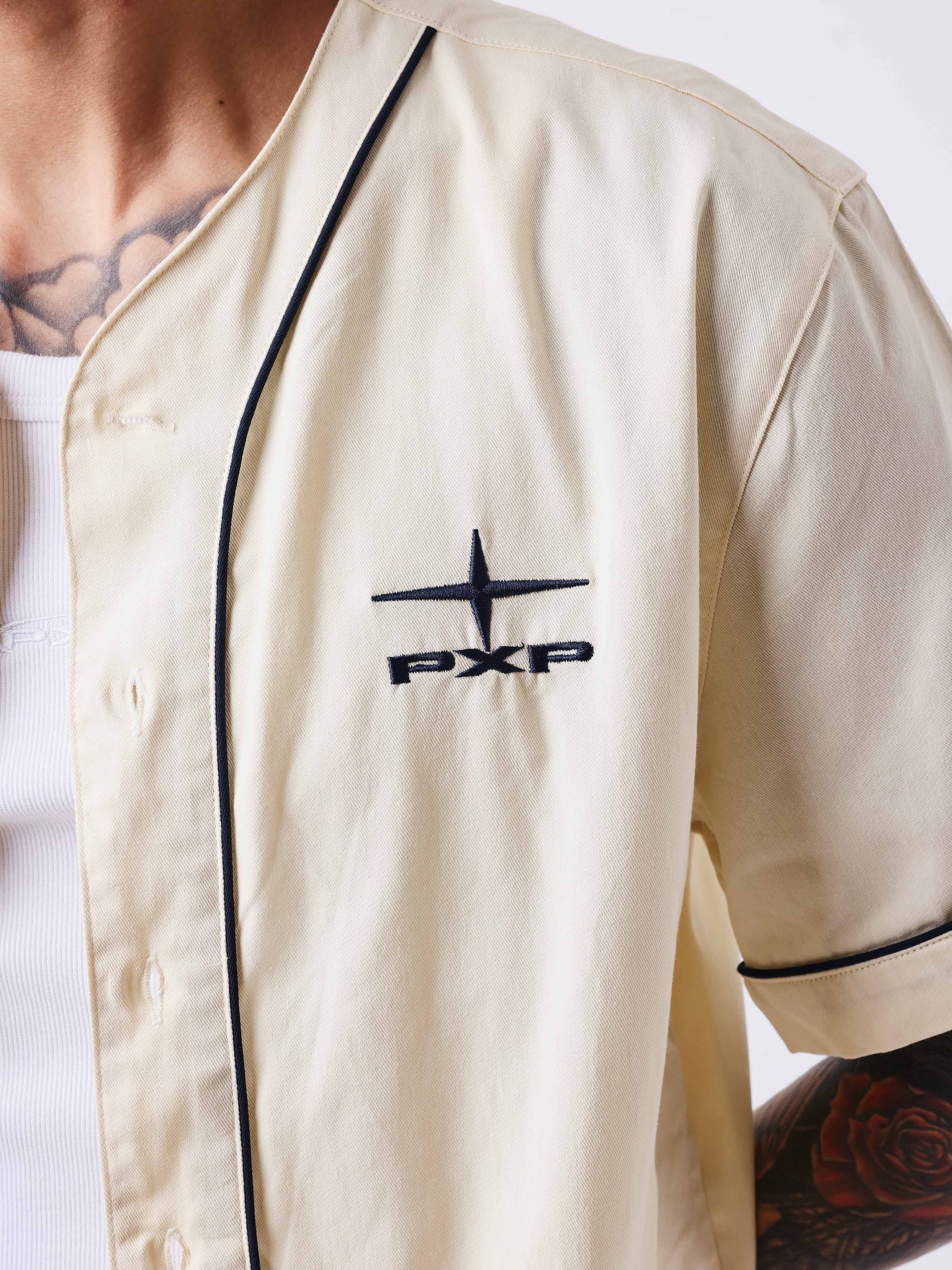 Camicia stile baseball con logo sul retro-4