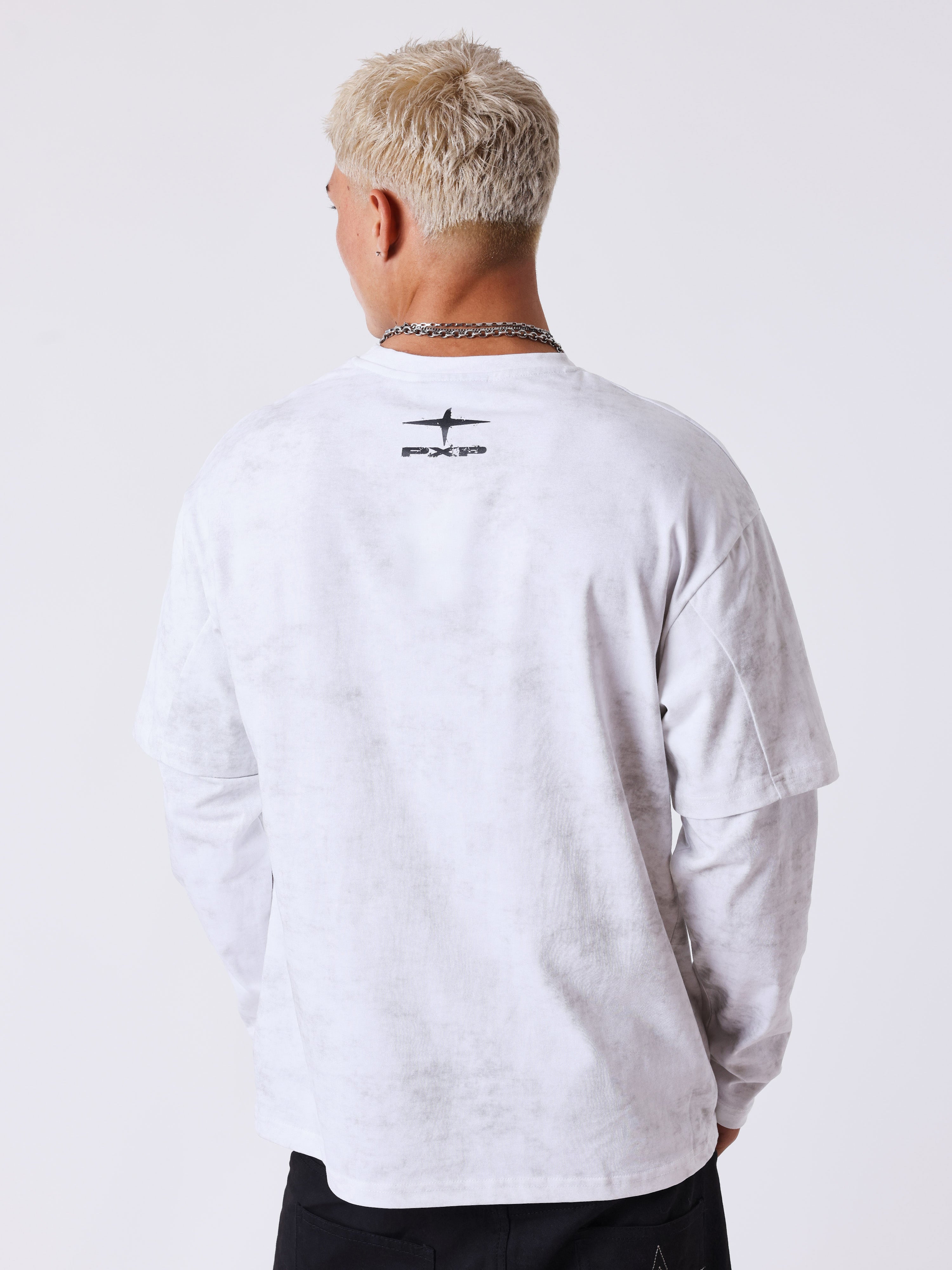 T-shirt a maniche lunghe effetto Vintage-2
