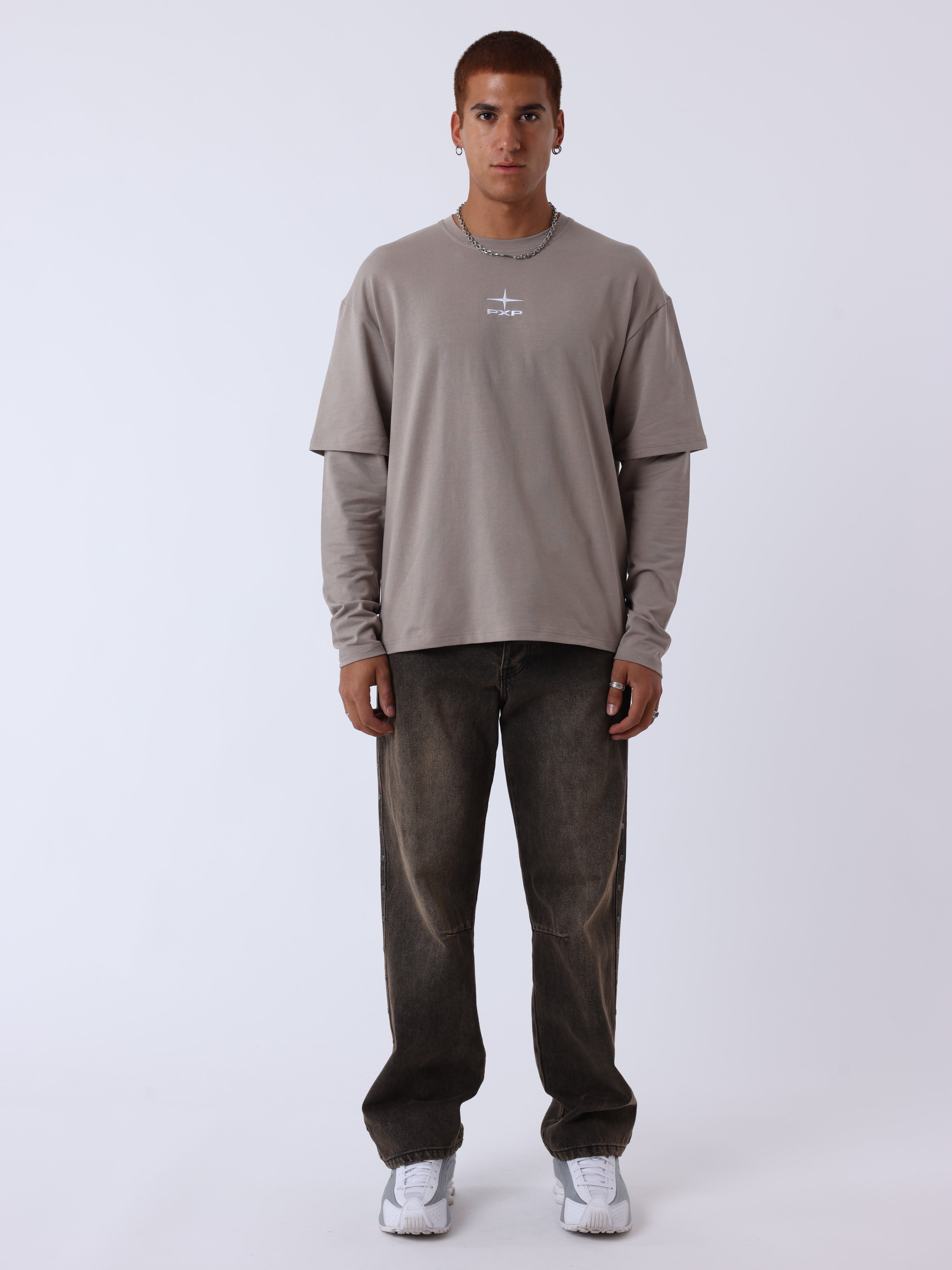Long sleeve Overlay T-shirt-5
