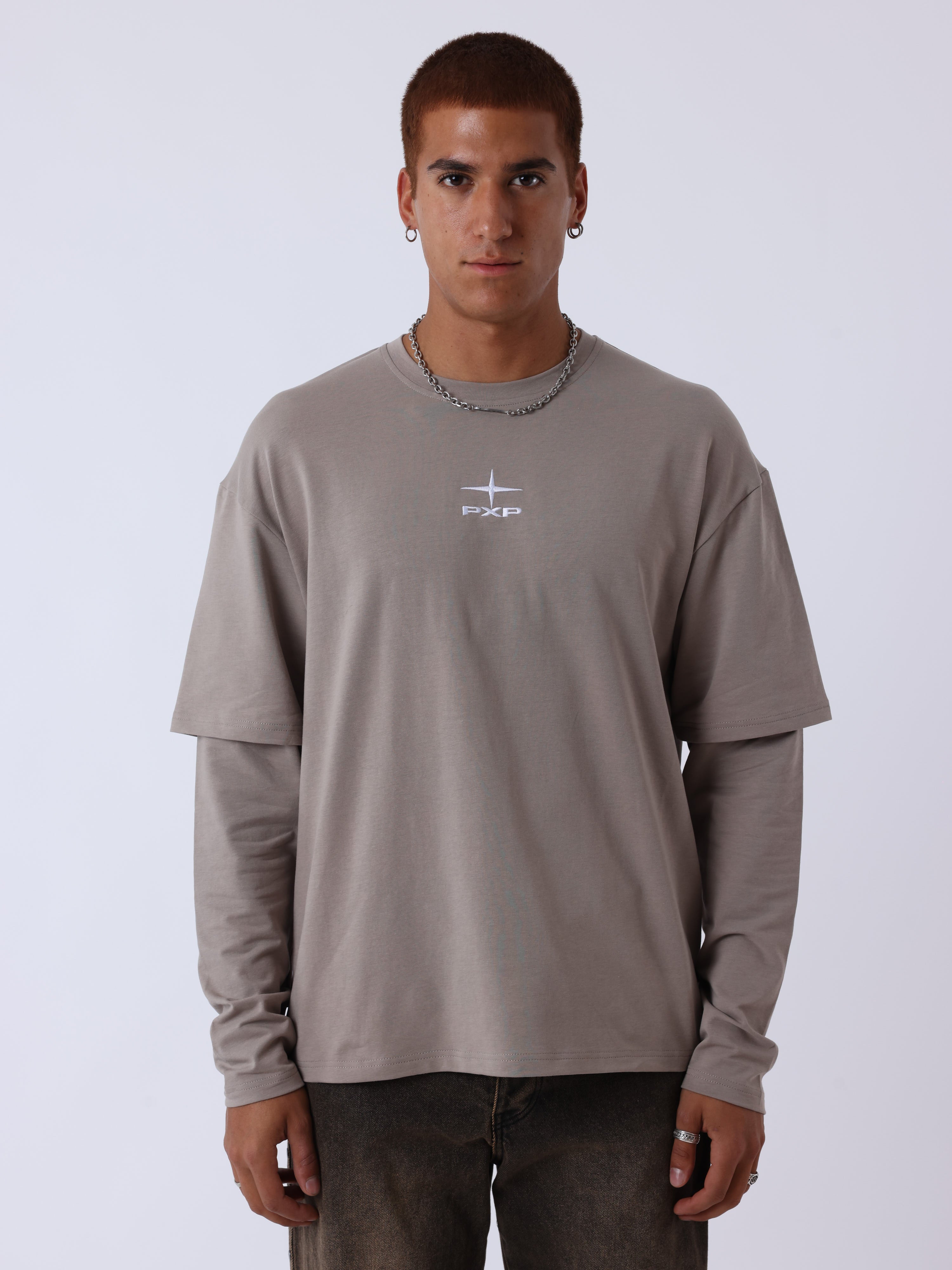 Long sleeve Overlay T-shirt-1