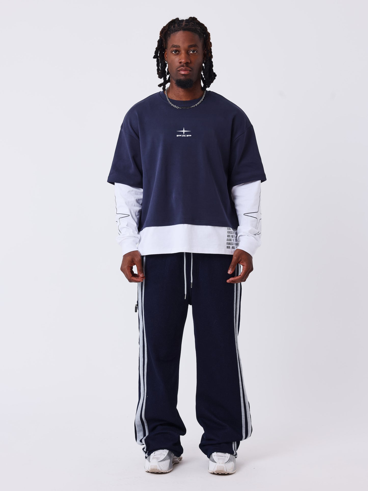 Denim-effect joggingbroek van fleece