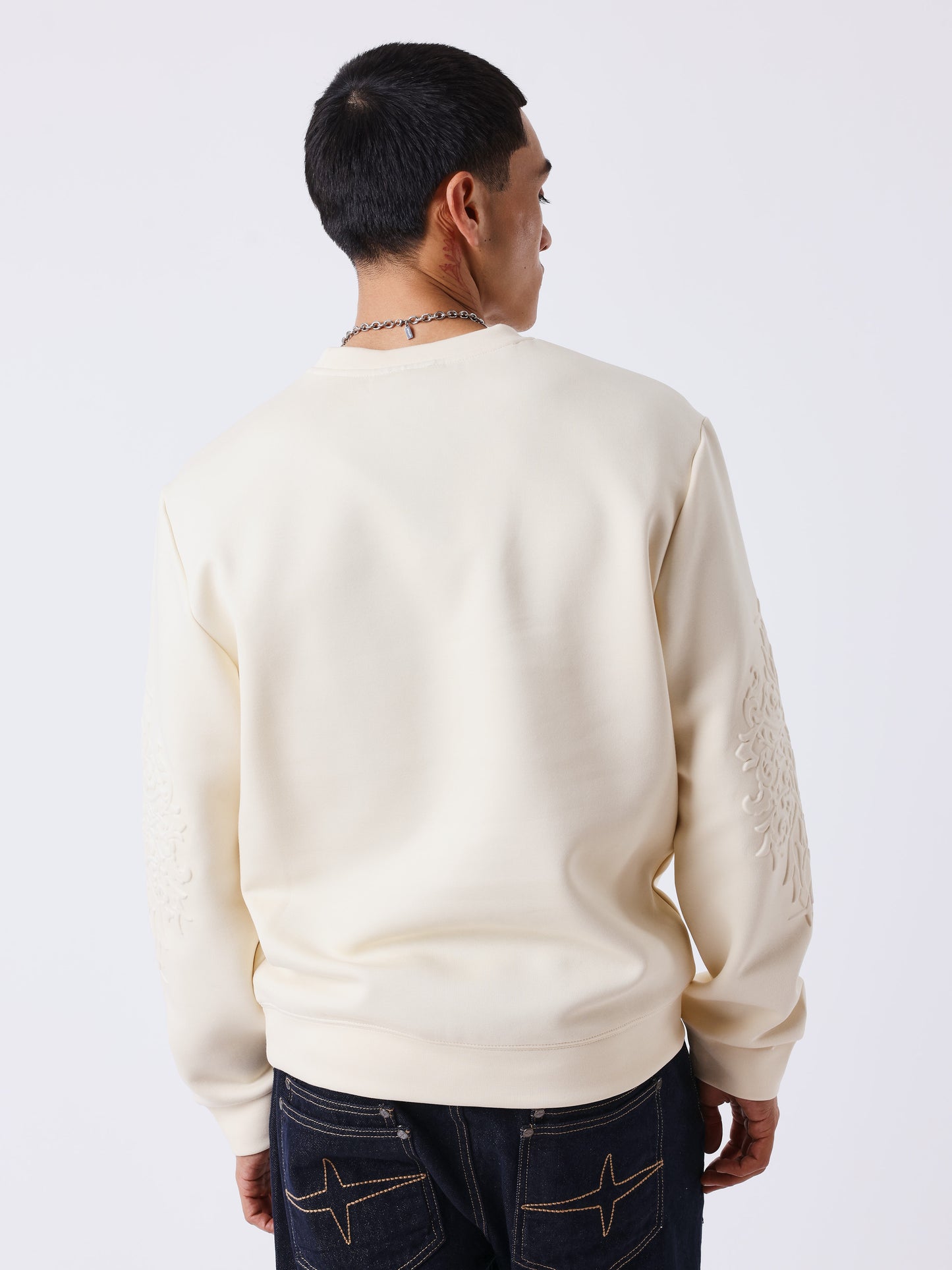 Sweat col rond embossé