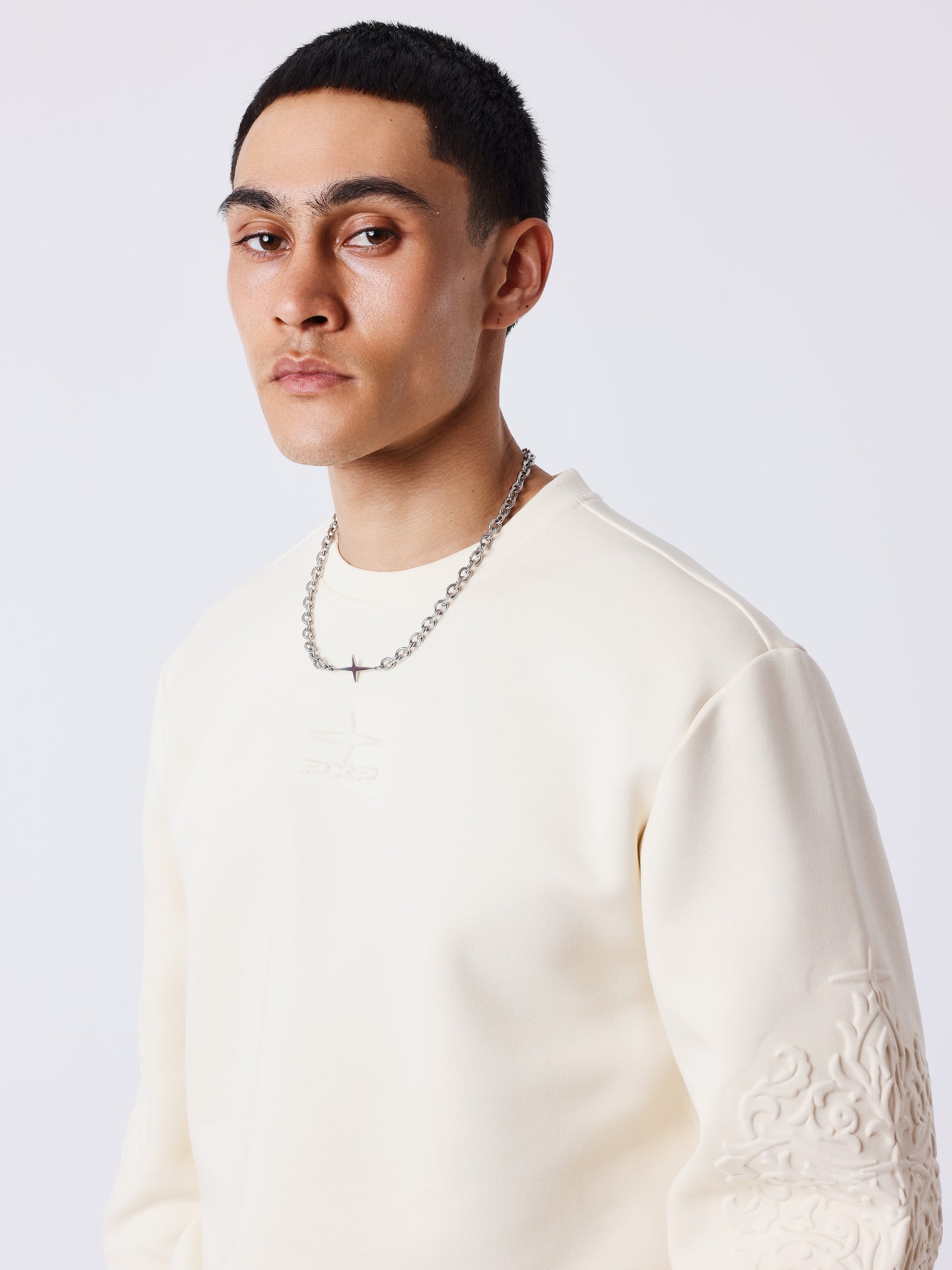 Sweat col rond embossé