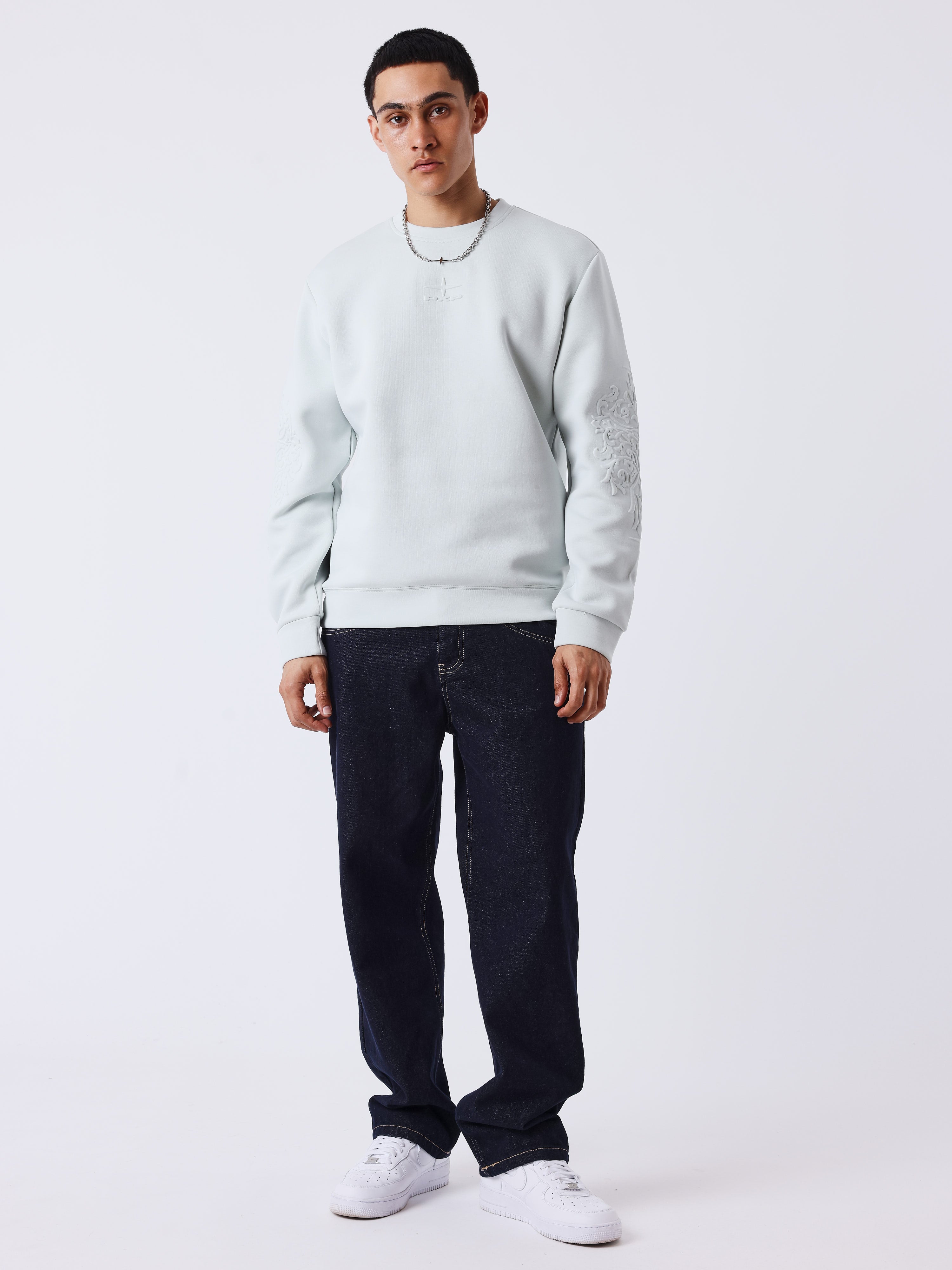 Ronde hals sweater met reliëf-5