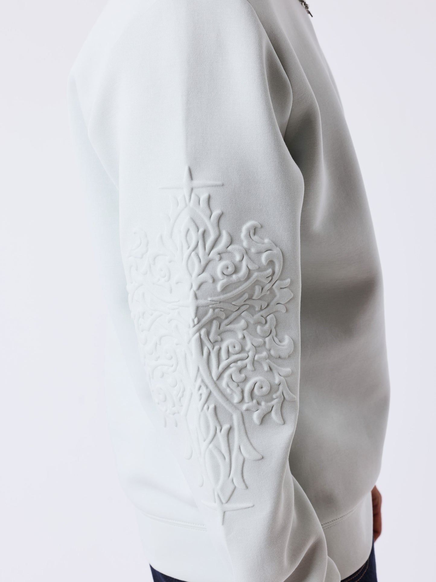 Ronde hals sweater met reliëf