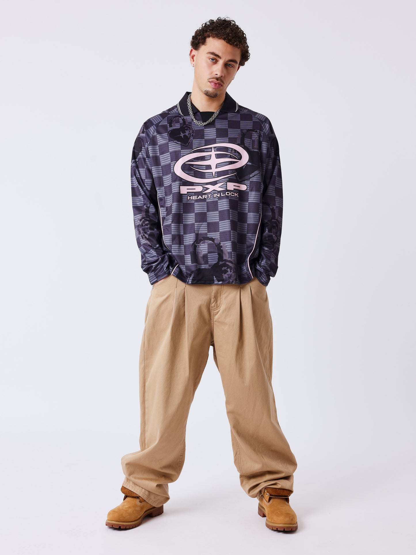 Maillot manches longues à col polo Love story