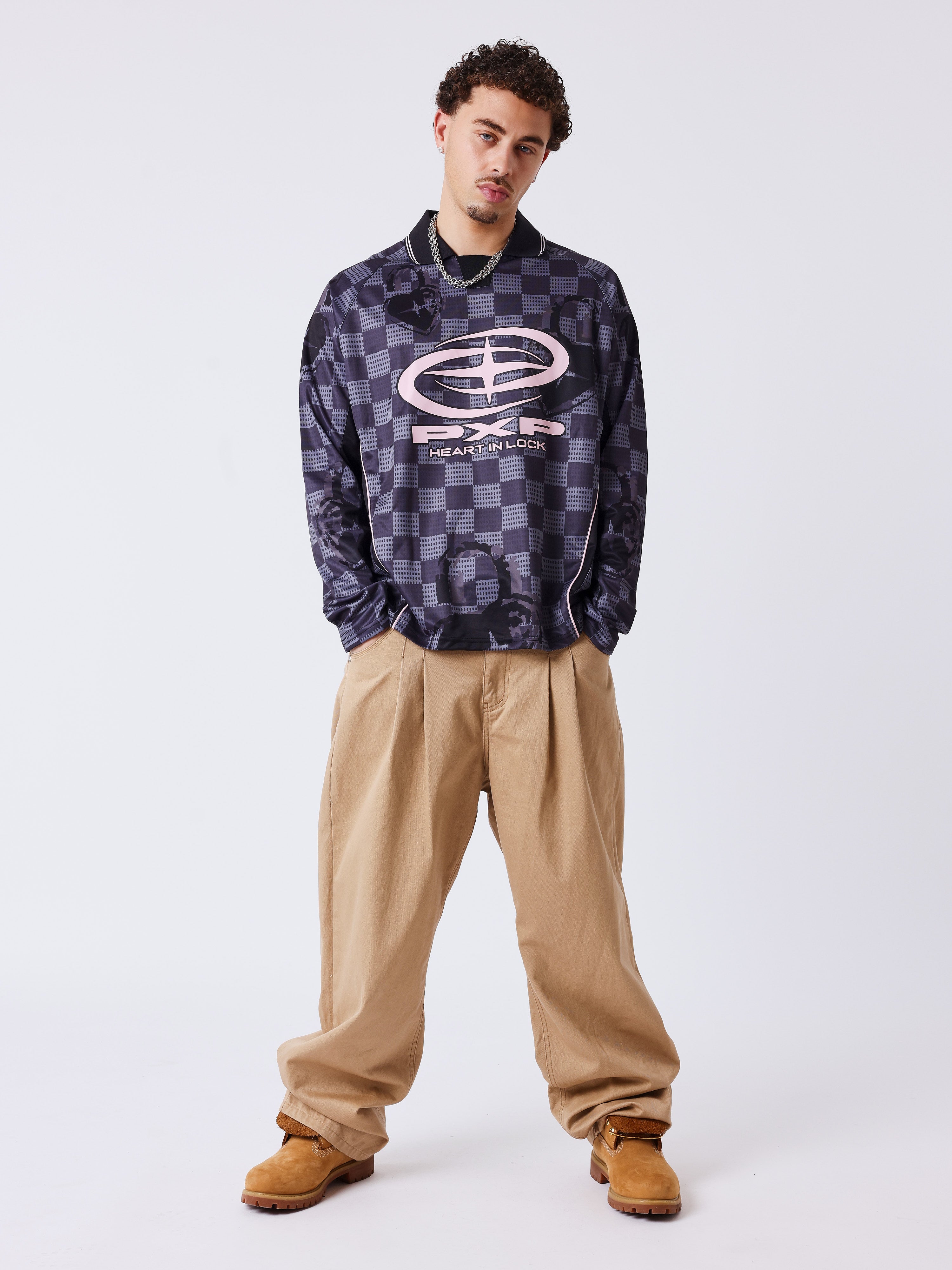 Maillot manches longues à col polo Love story-5