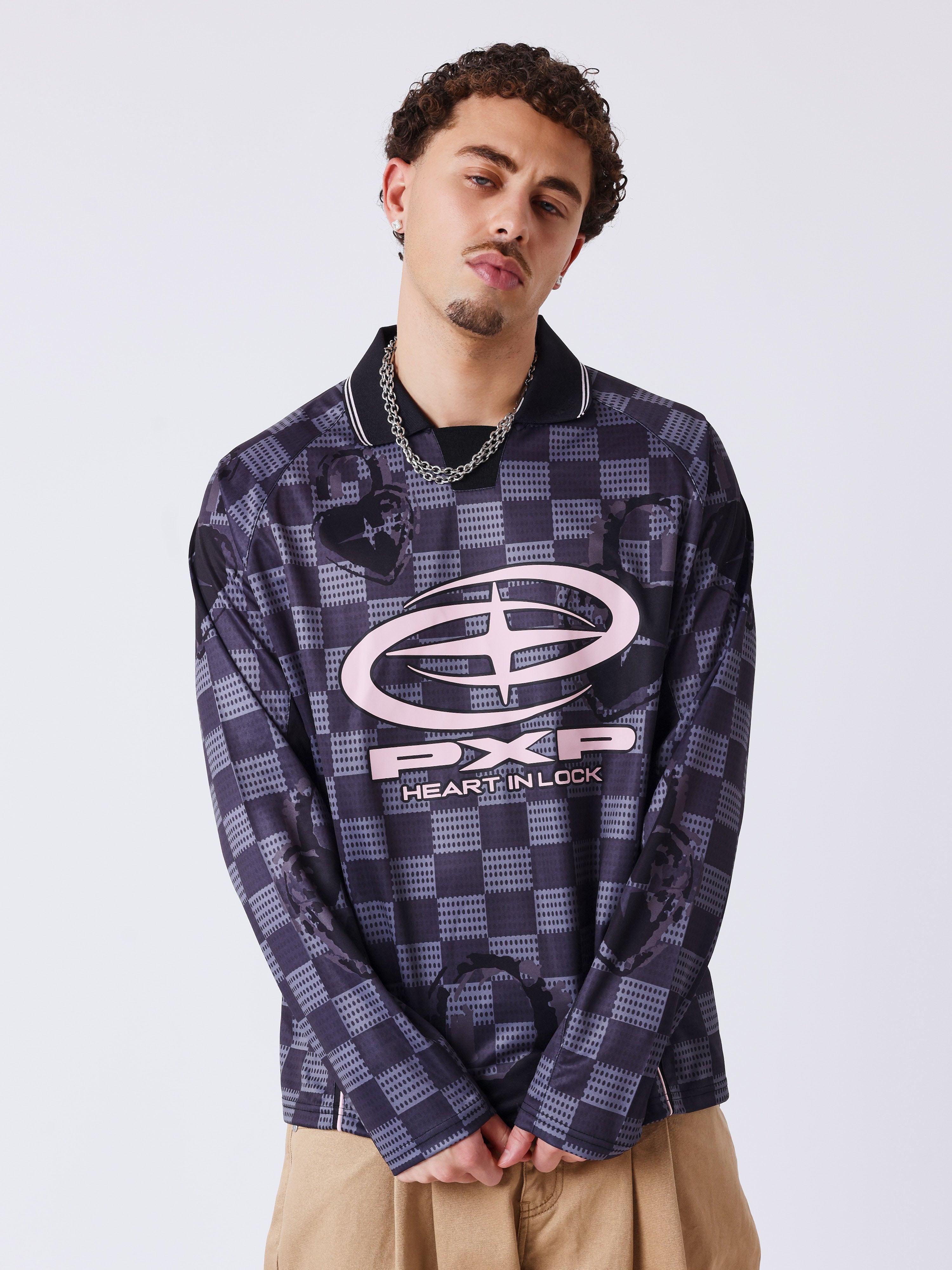 Maillot manches longues à col polo Love story-1