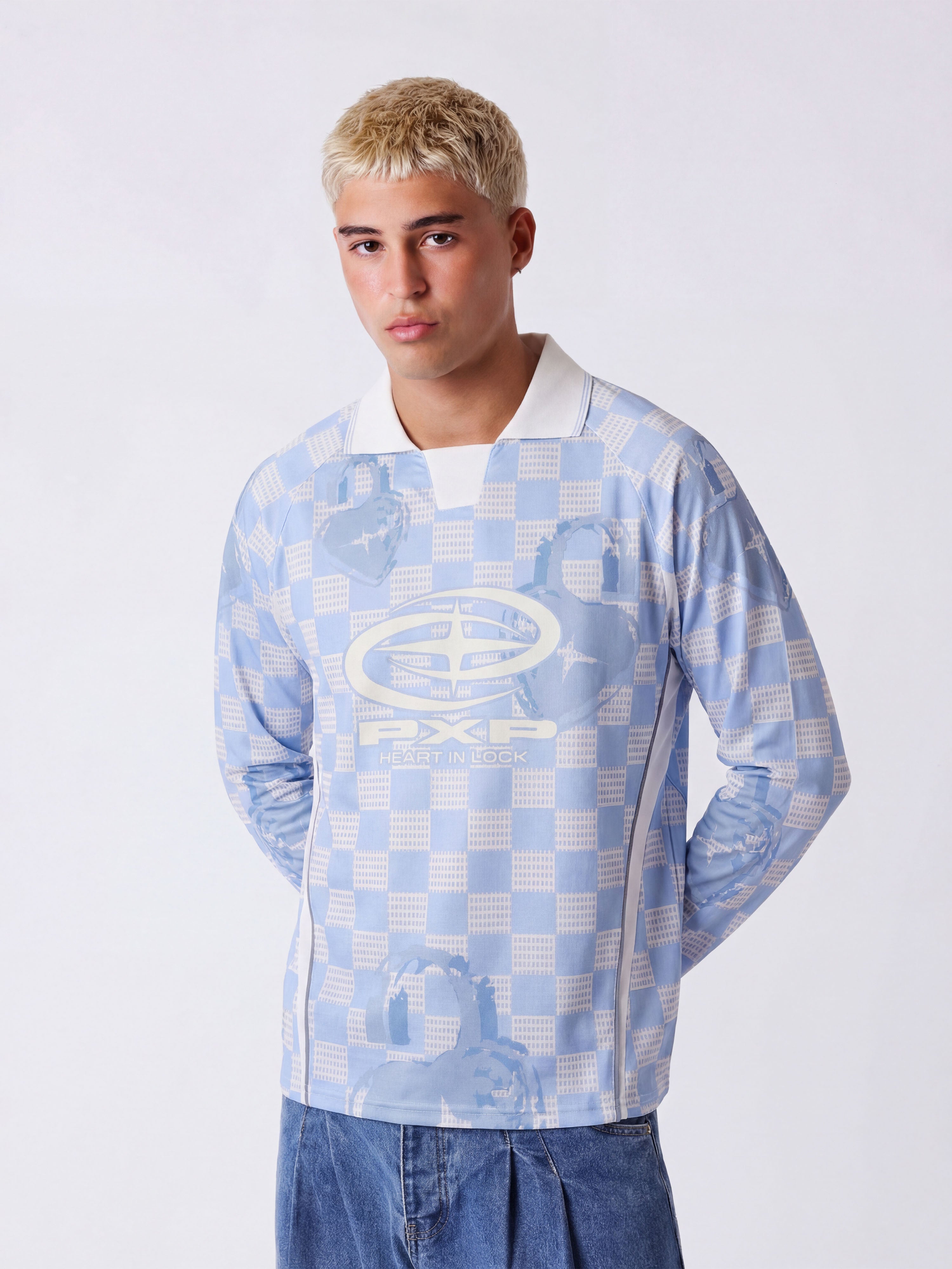 Maillot manches longues à col polo Love story-1