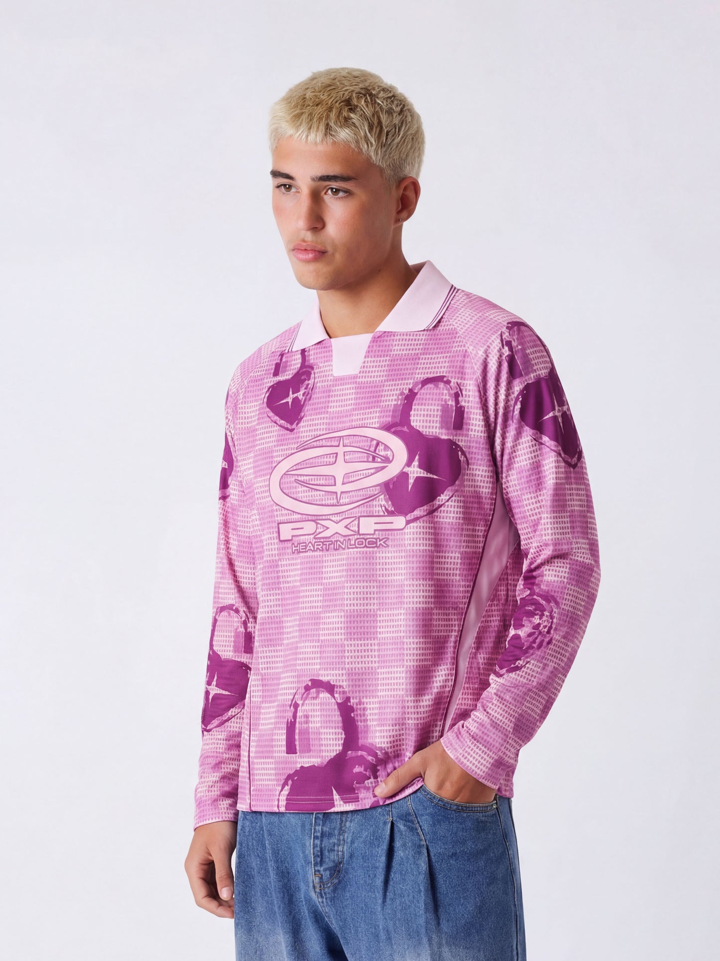 Maillot manches longues à col polo Love story