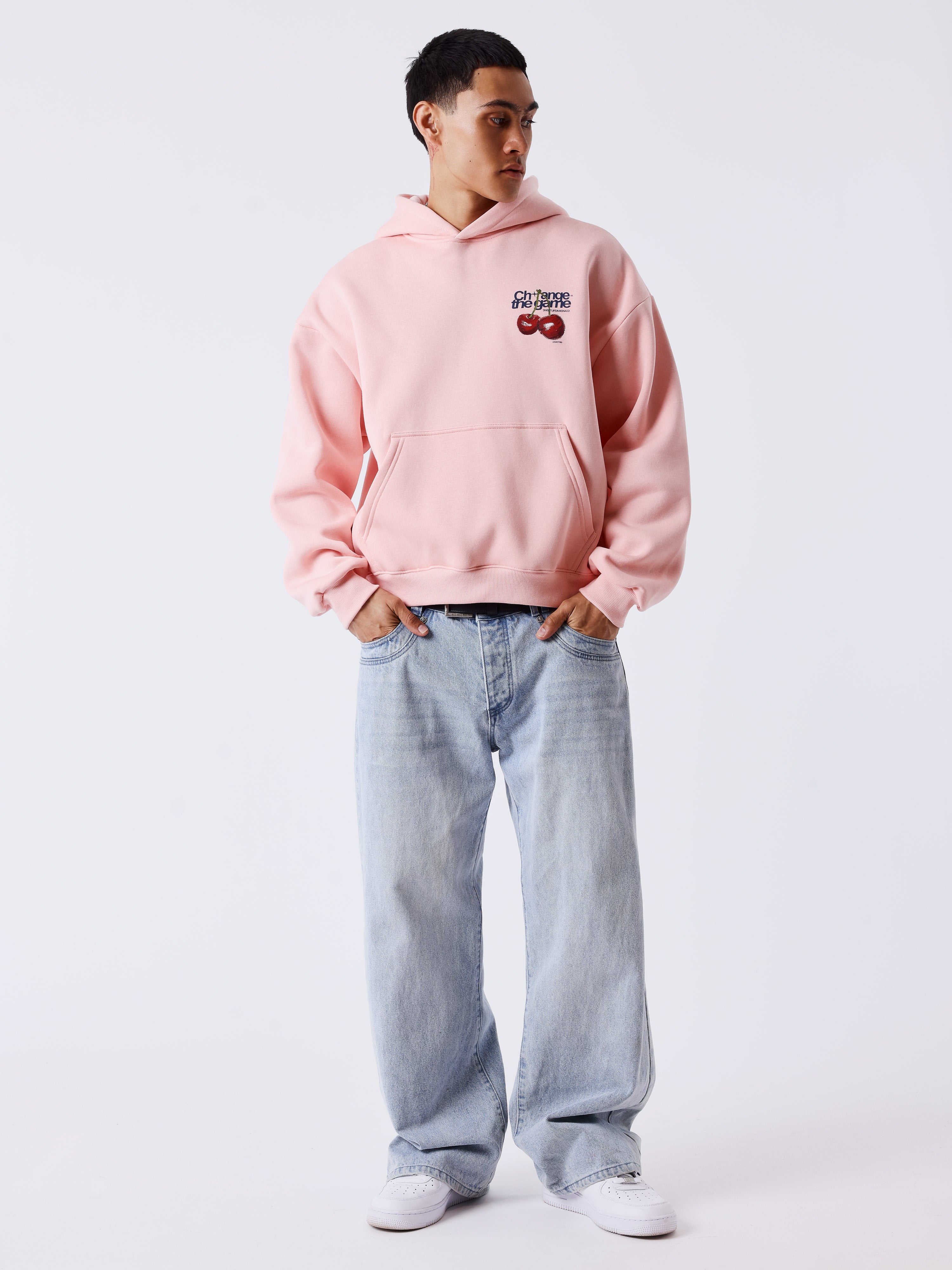 Sudadera con capucha estampada de cerezas-5