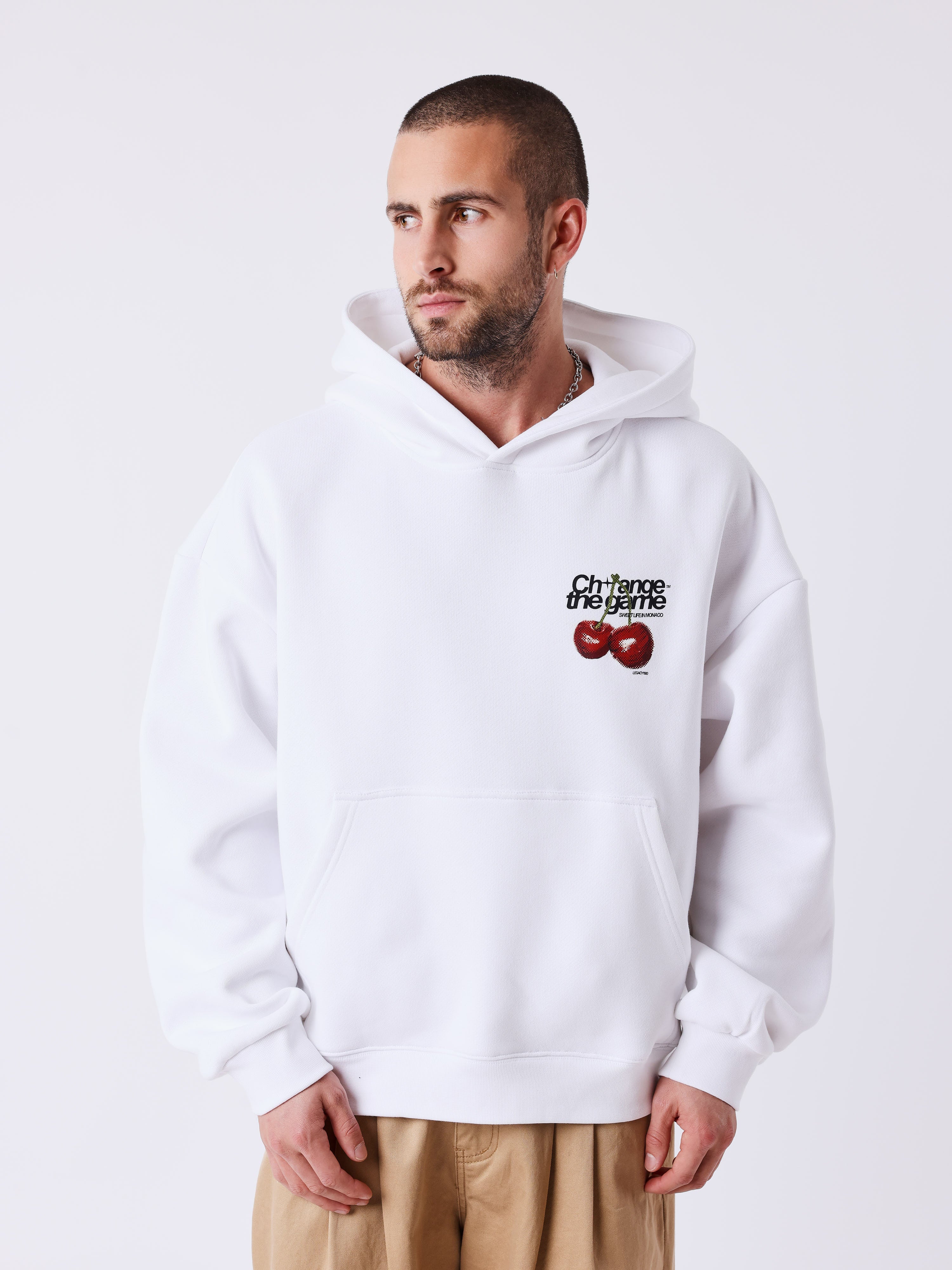 Sweat à capuche imprimé cerises-1