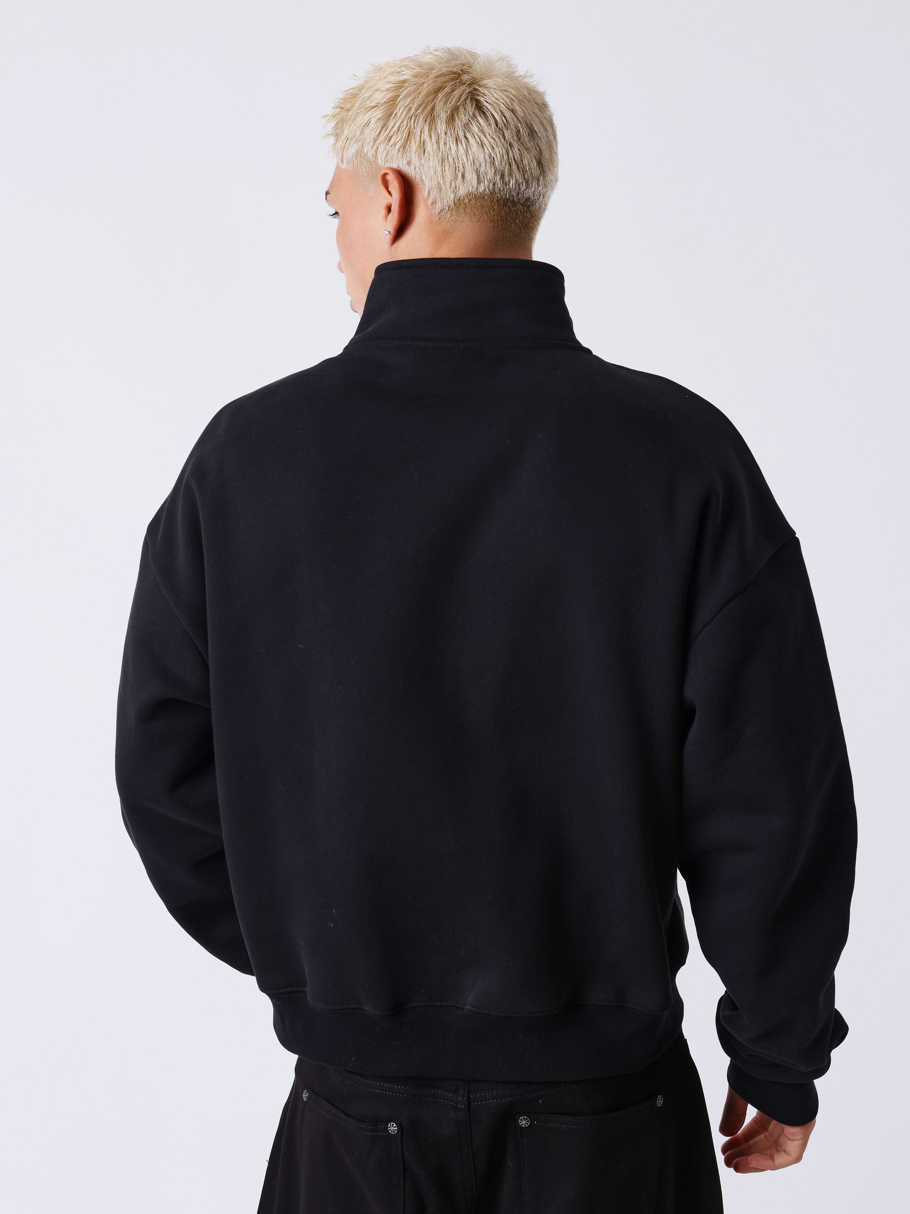 Reißverschluss-Sweatshirt mit Stehkragen Essentials-2
