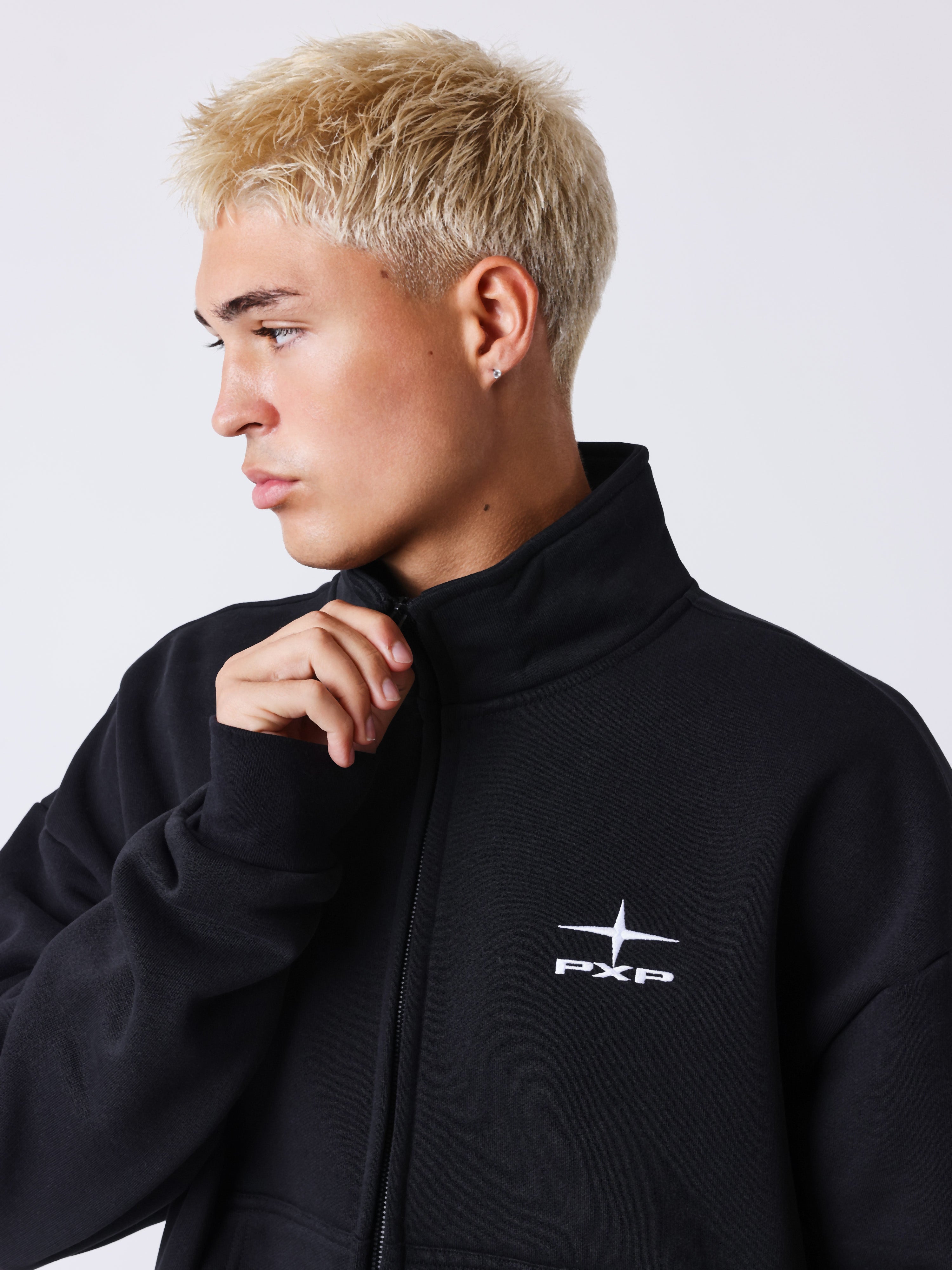 Reißverschluss-Sweatshirt mit Stehkragen Essentials-3