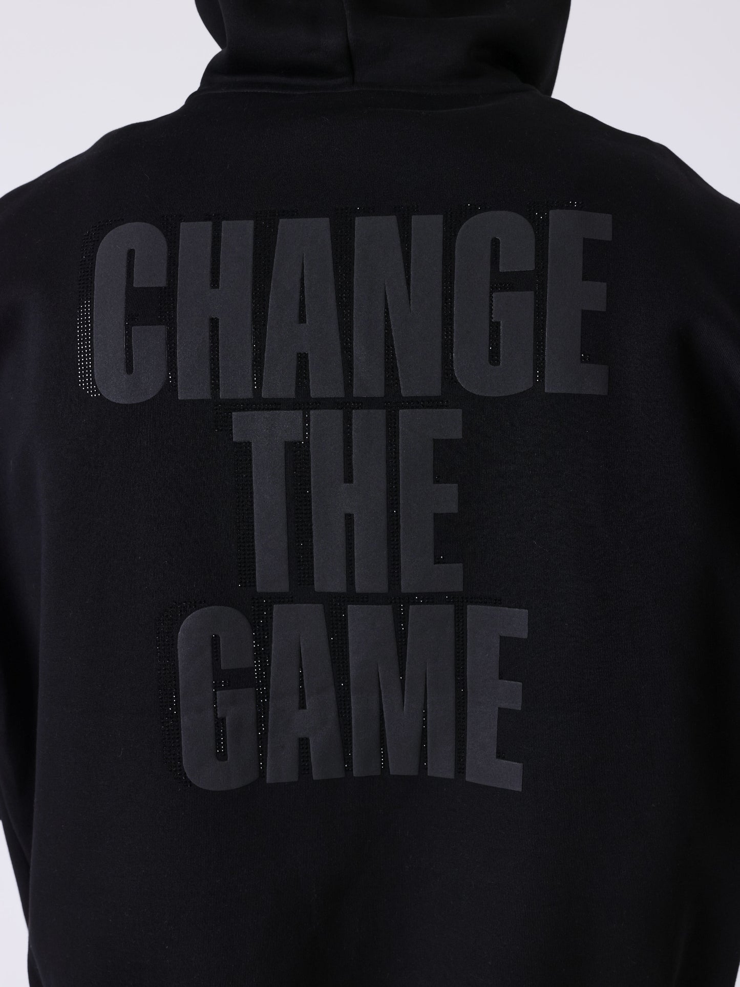 Zipped Hoodie with Rhinestones