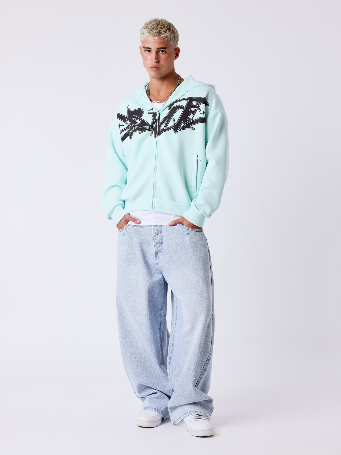 Reißverschluss Hoodie Flare