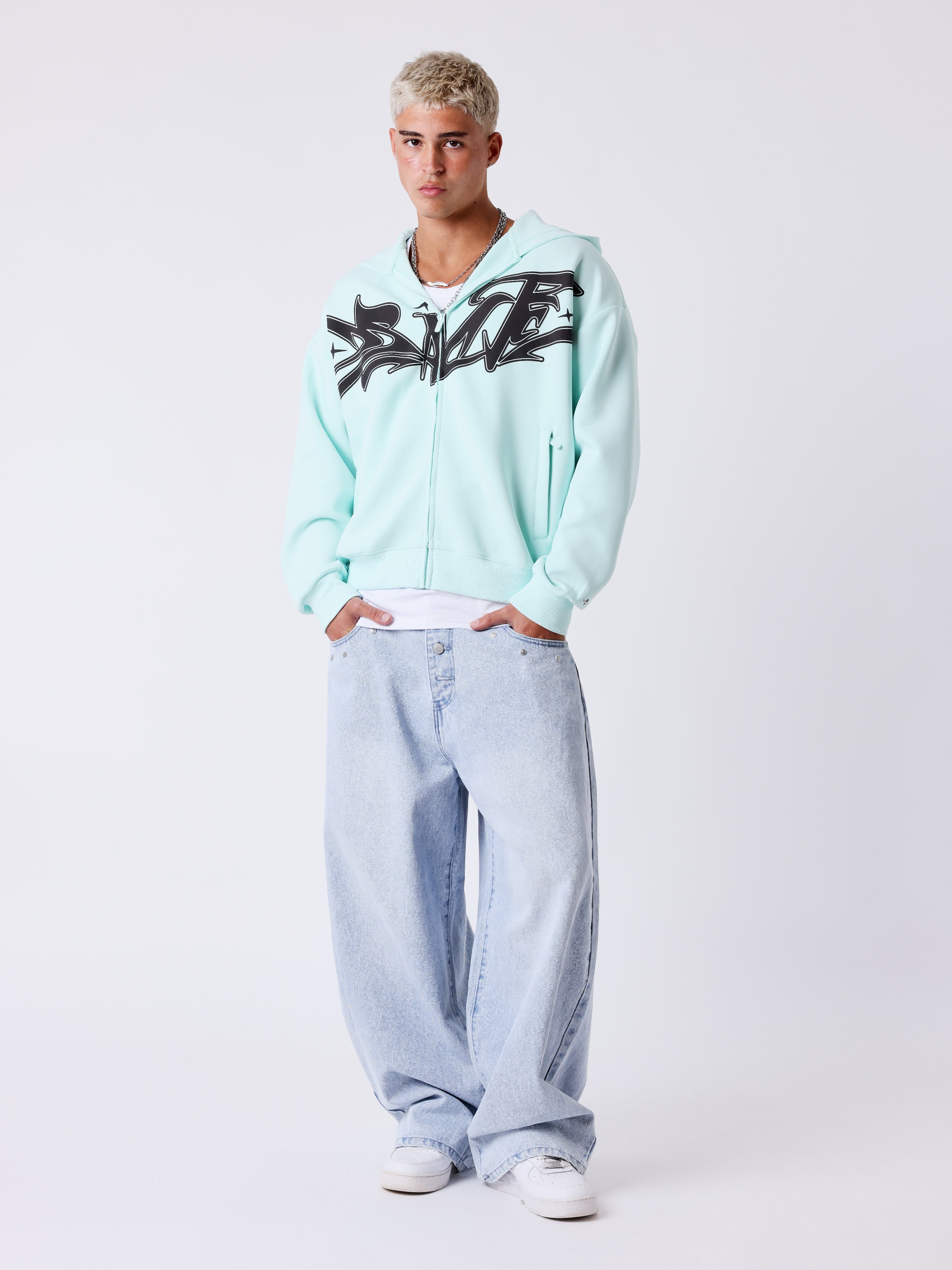 Reißverschluss Hoodie Flare-5