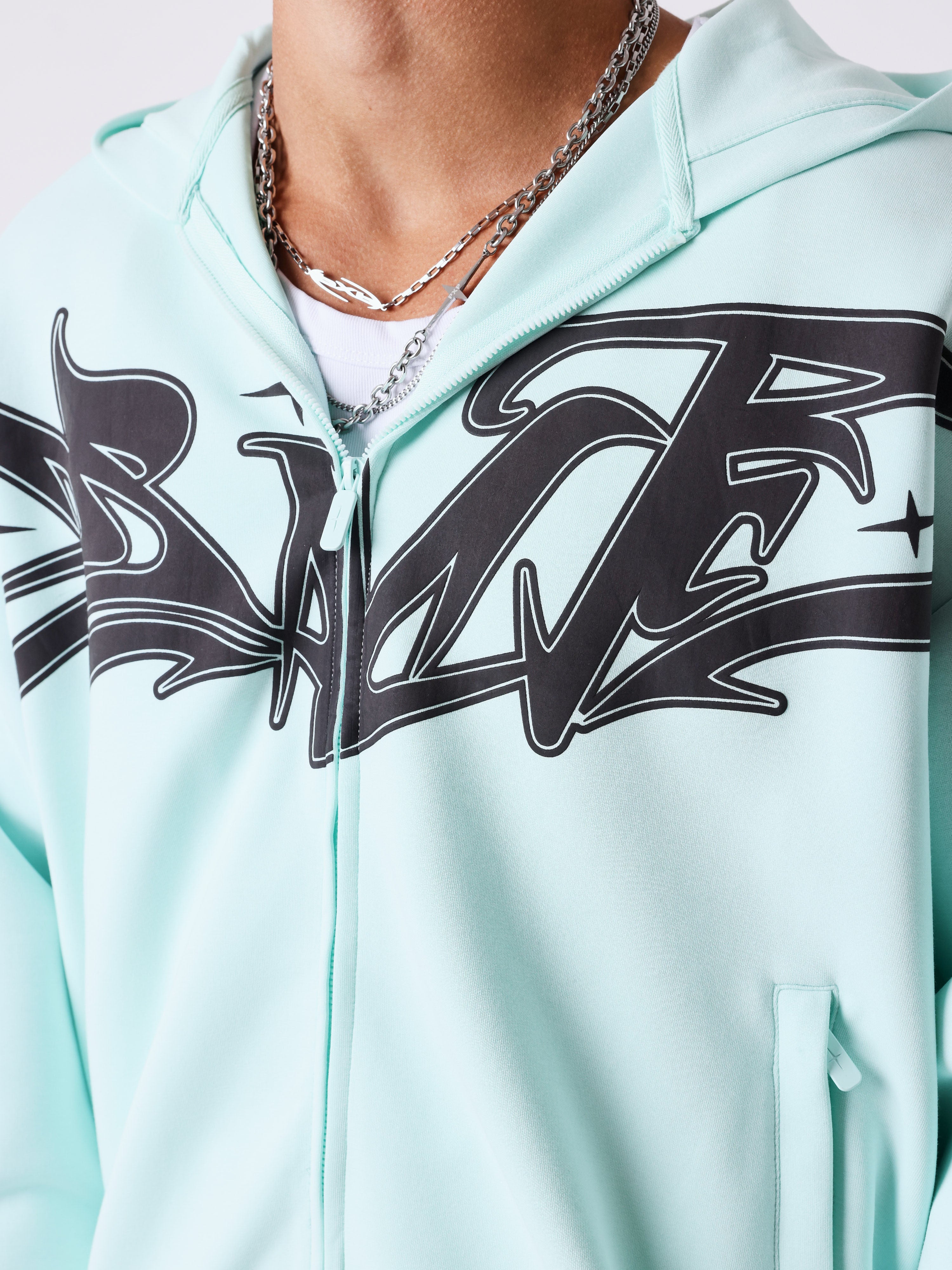Reißverschluss Hoodie Flare-3