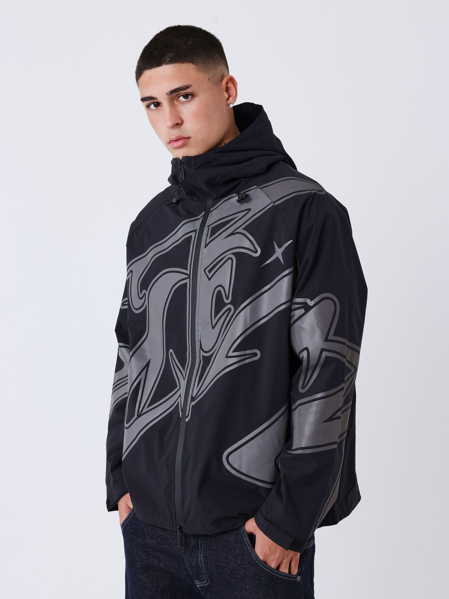 Windjacke mit Tag-Print