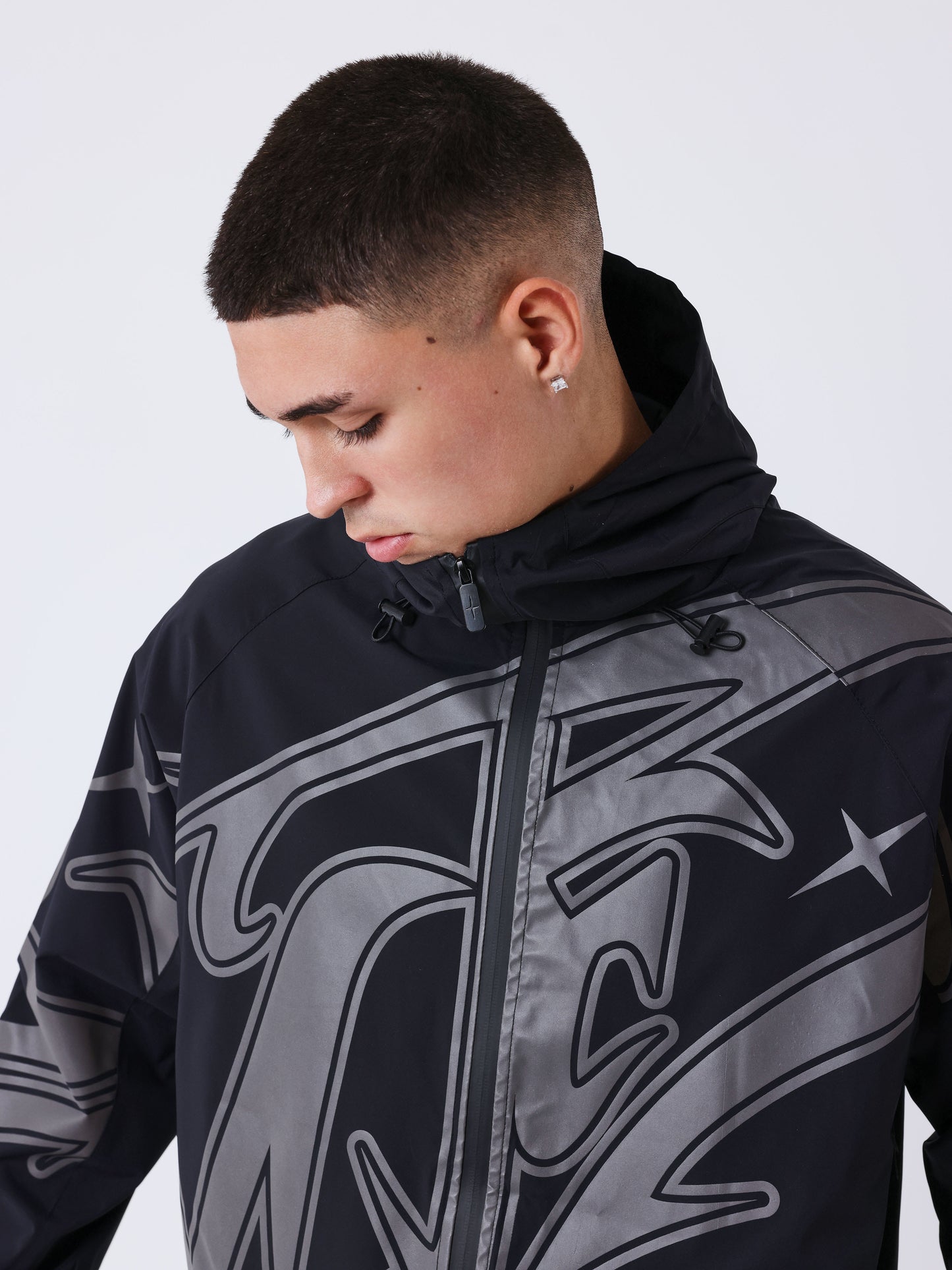 Windjacke mit Tag-Print