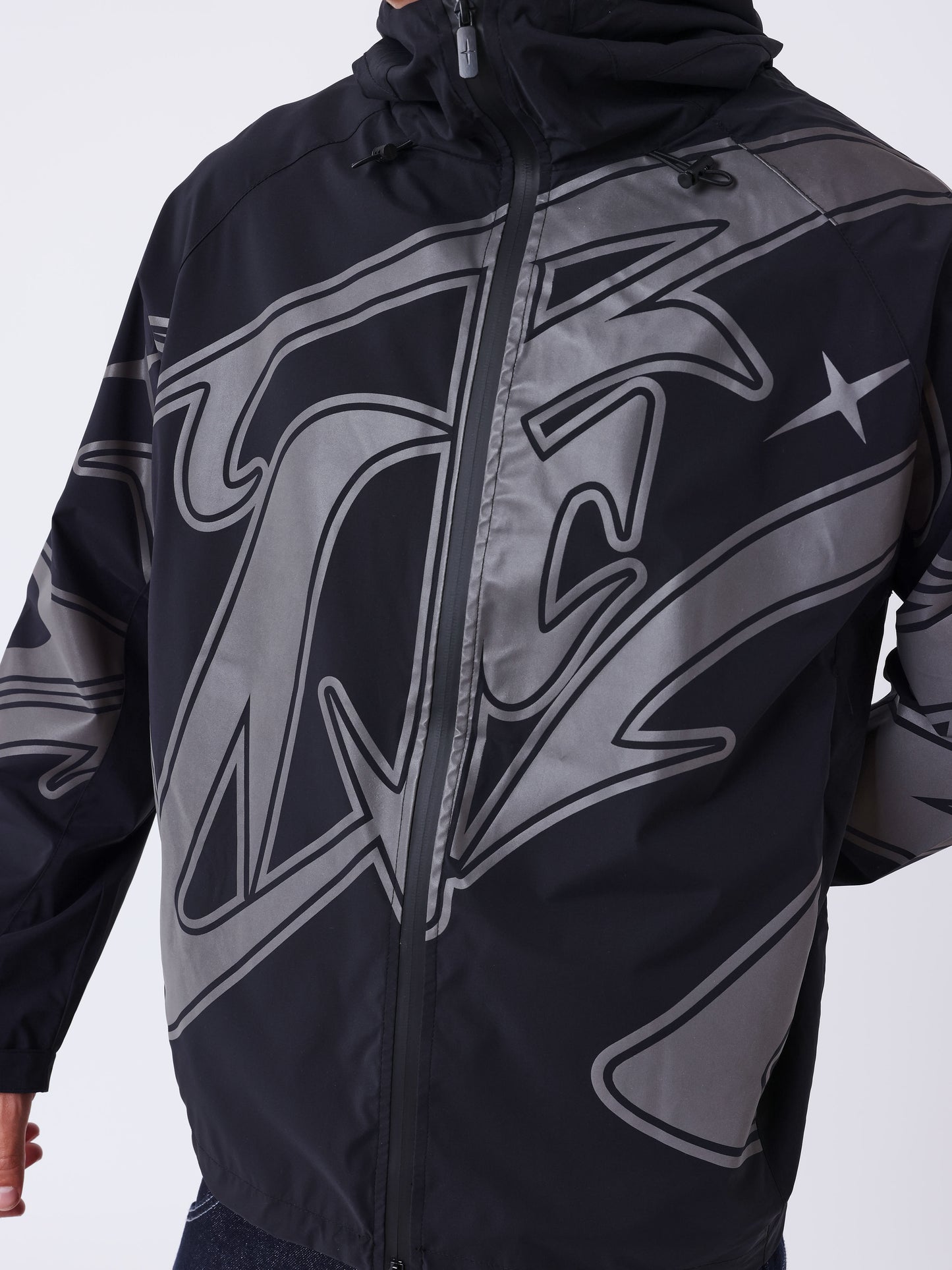 Windjacke mit Tag-Print